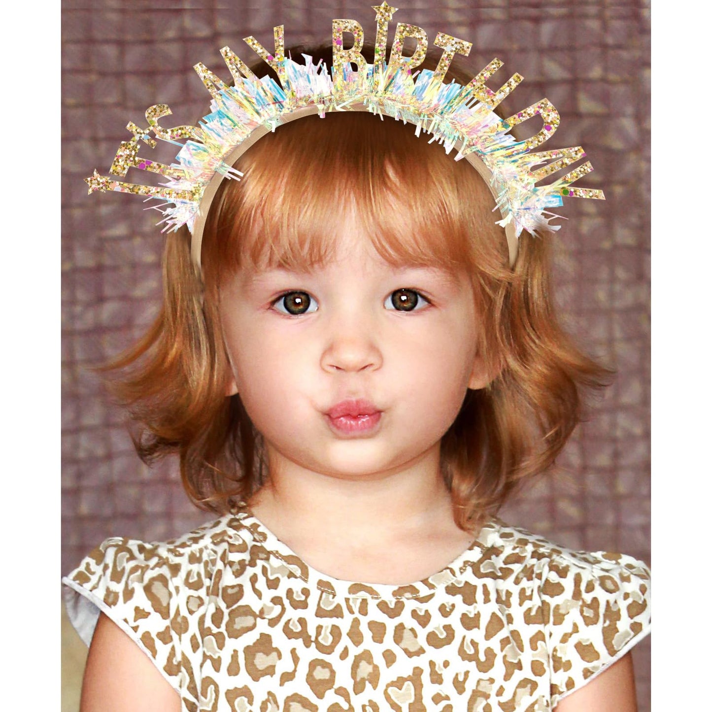 KICOSY Birthday Headbands for Women Birthday Crown Tiara Birthday Girl Headband Glitter Iridescent Fringe It's My Birthday