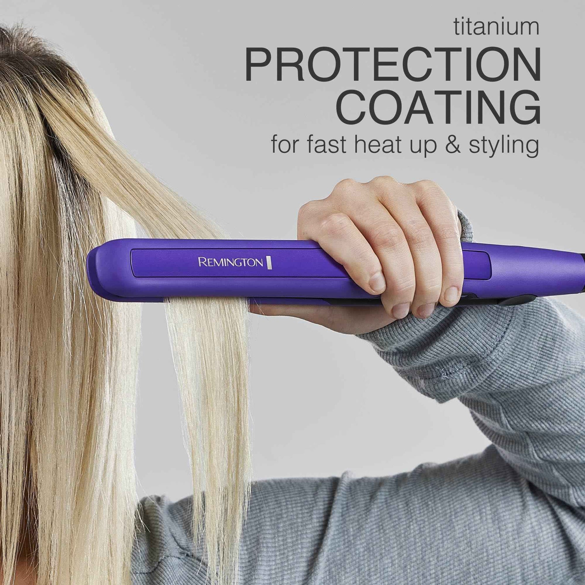 Remington 1" Flat Iron, Hair Straightener with Anti-Static Technology, 30-Second Heat Up & 60 Minute Auto Shut-Off, 30% Longer Ceramic Floating Plates, Titanium + Ceramic Coating
