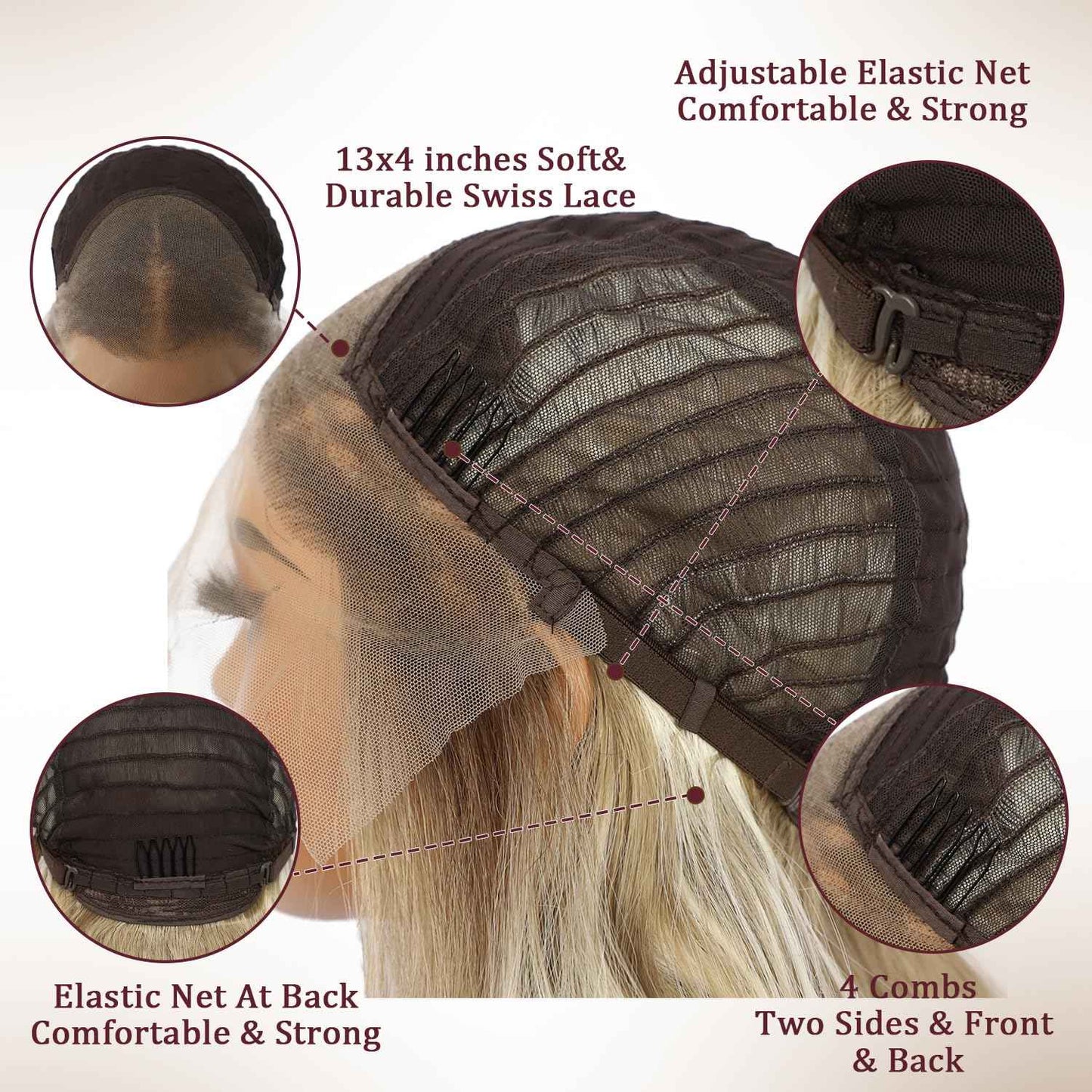 SAPPHIREWIGS Blonde Synthetic Lace Front Wig Ash Blonde Highlight 13×4 Loose Body Wave Wig Glueless Lace front Wigs for Women Pre Plucked Hairline Heat Resistant Wig for Daily Party Wigs 26inch