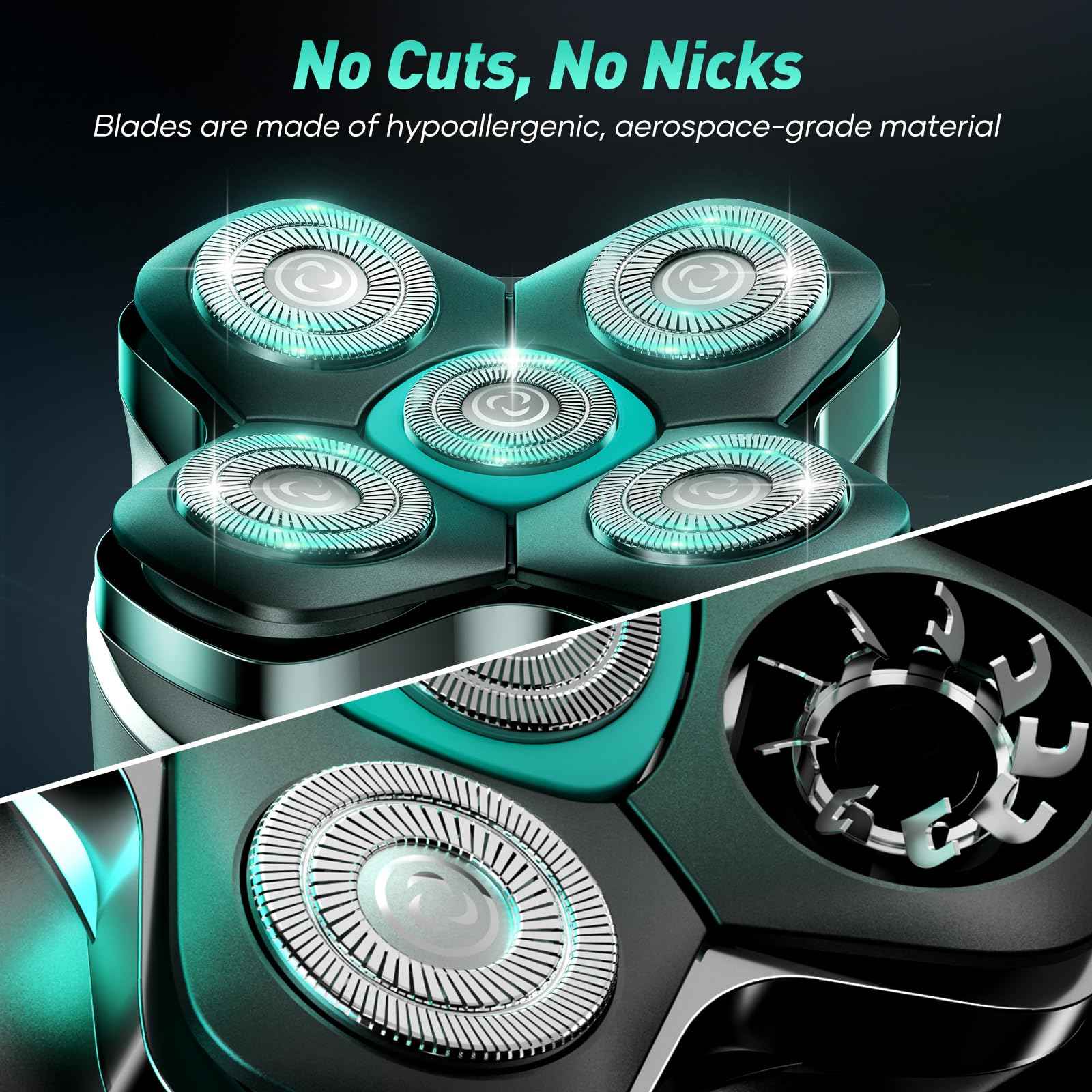 5D Head Shavers for Bald Men - Kensen 2025 Upgraded Large Hair Chamber Bald Head Shavers for Men, Best Head Razors for Bald Mens Waterproof USB-C Rechageable 160min Use for Home Office Travel Gift