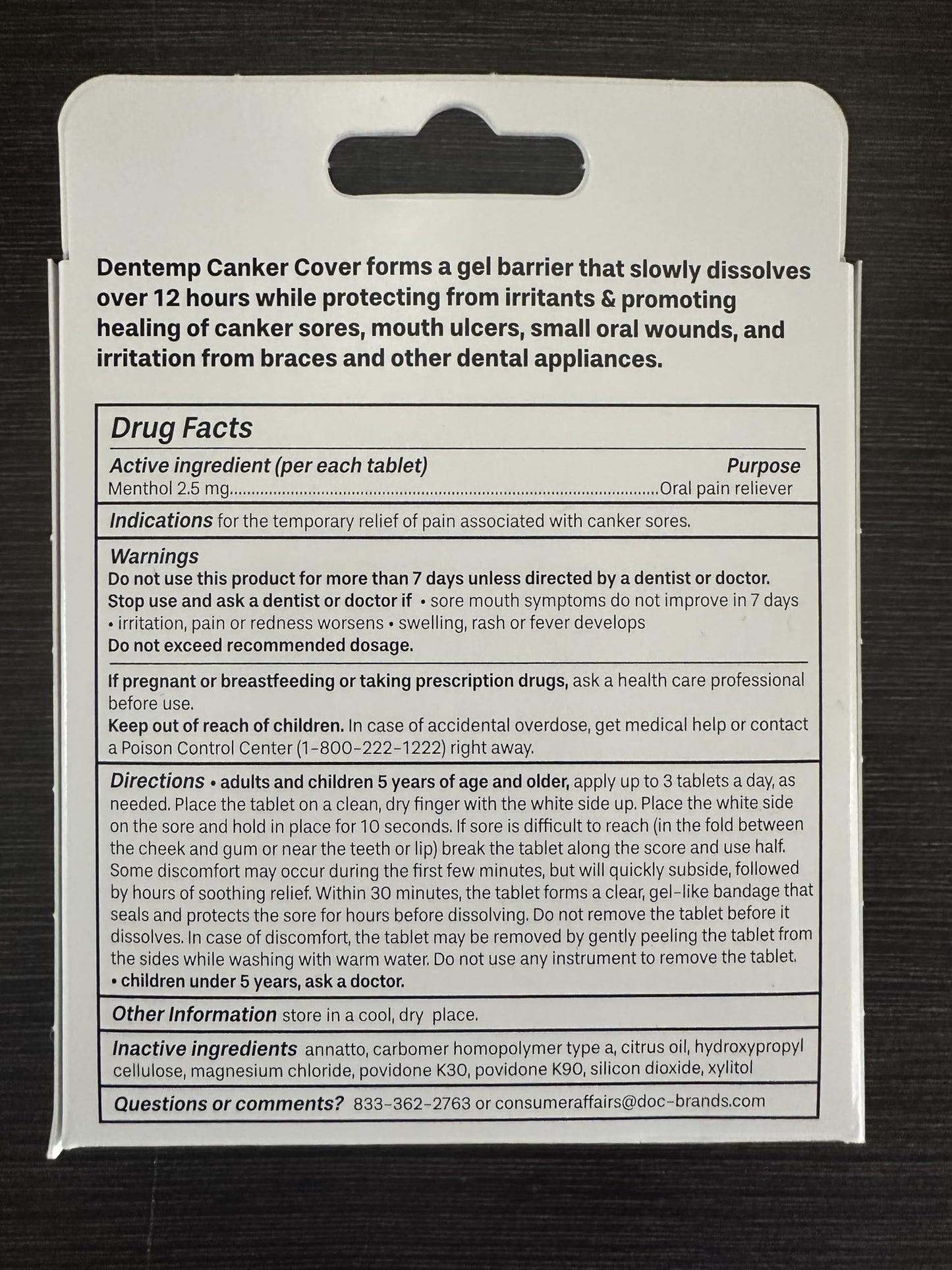 Dentemp Canker Cover - Canker Sore Medicine Pain Reliever (3pack) - Canker Sore Treatment to Relieve Canker Pain, Mouth Sores & Mouth Irritation - Fast Acting Canker Sore Relief Tablets for Adults