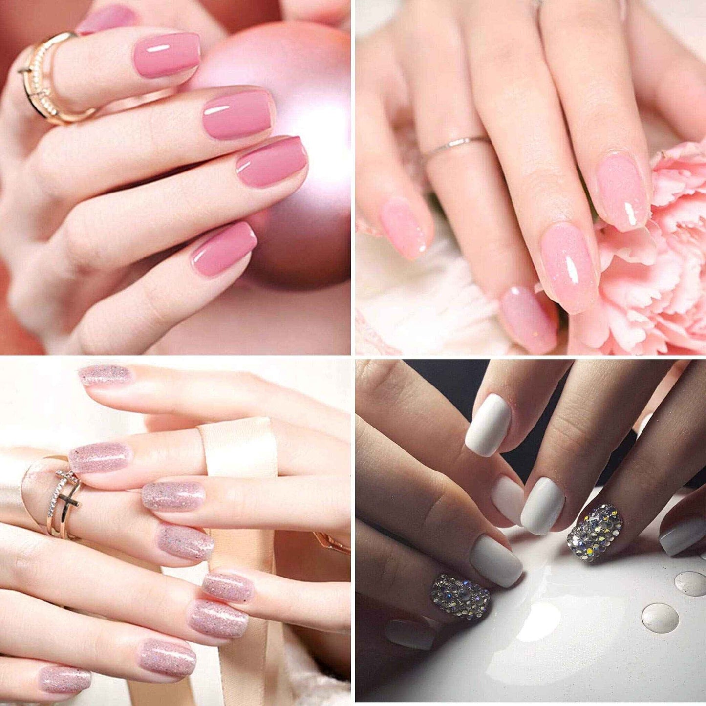 Vishine 24 PCS Soak Off UV Gel Nail Polish Plain Range - 22 Color Gel Polish & No Wipe Base and Top Coat Starter Set 02