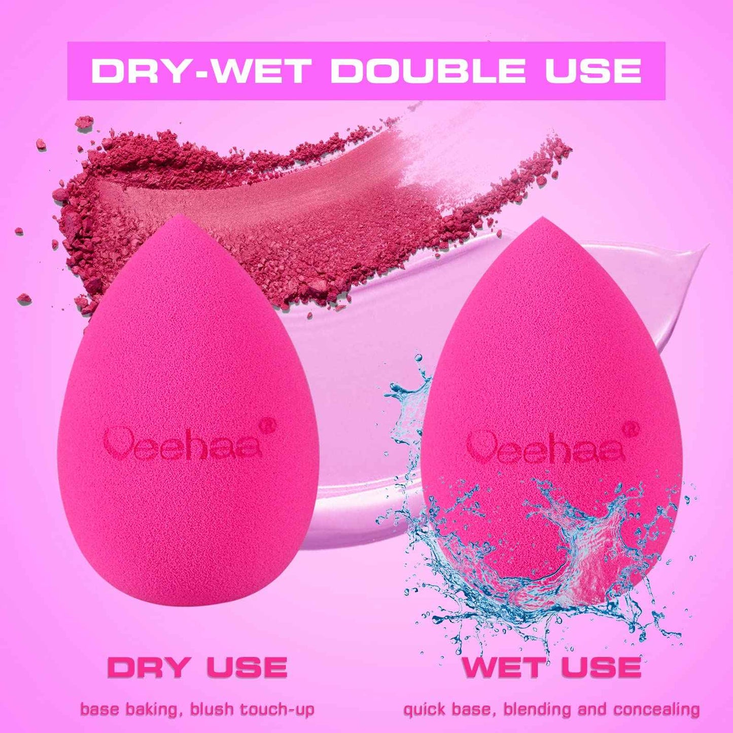 Veehaa 12PCS Makeup Sponge Set, Latex Free Makeup Blender for foundation, Makeup Sponges egg shaped, Makeup Sponges for all areas…