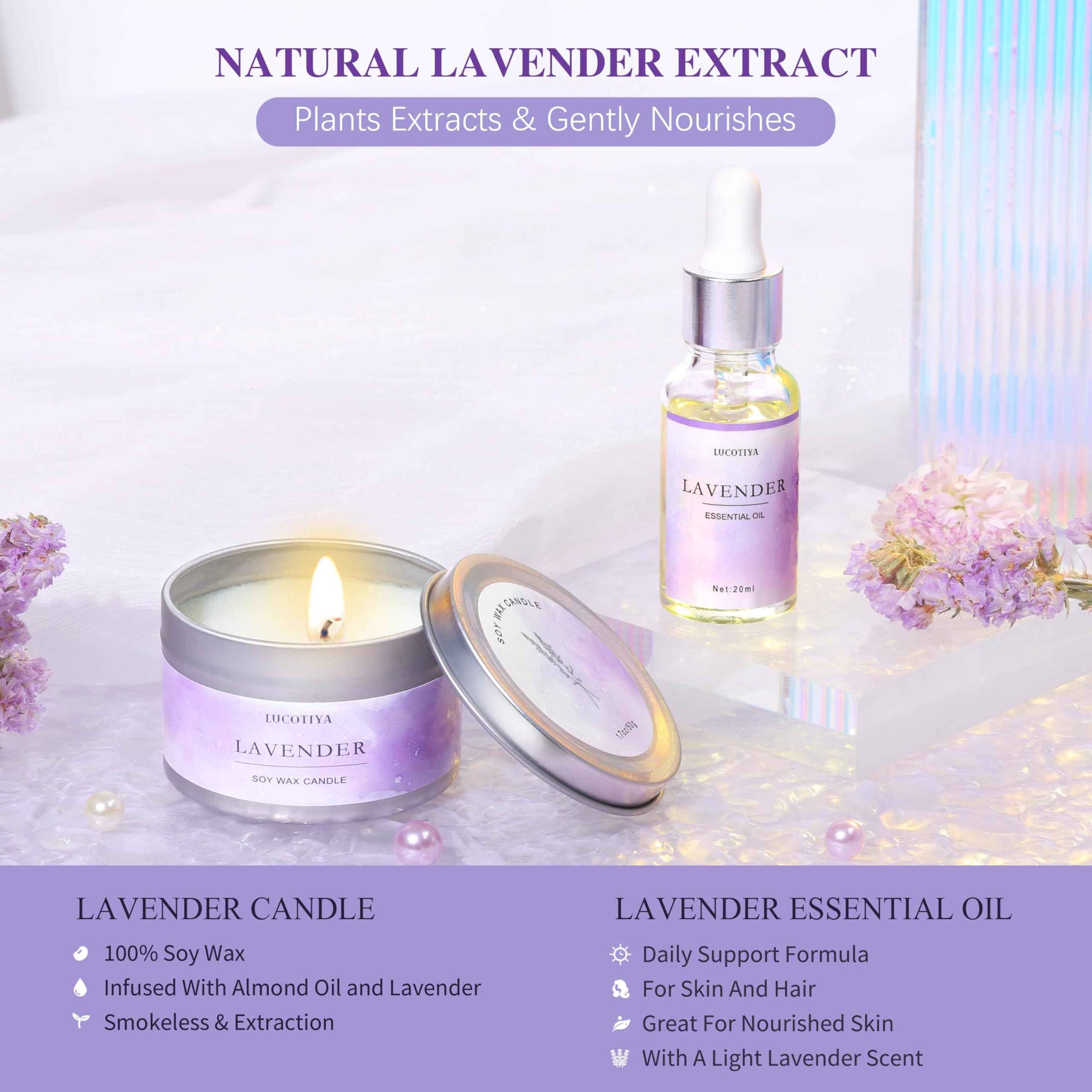 Gifts for Women, Birthday Gifts for Women, 9pc Lavender Bath and Body Gifts Set, Self Care Gifts Spa Gifts Basket, Relaxing Bath Sets for Mom, Girlfriend, Sister, Female Friends, Coworker