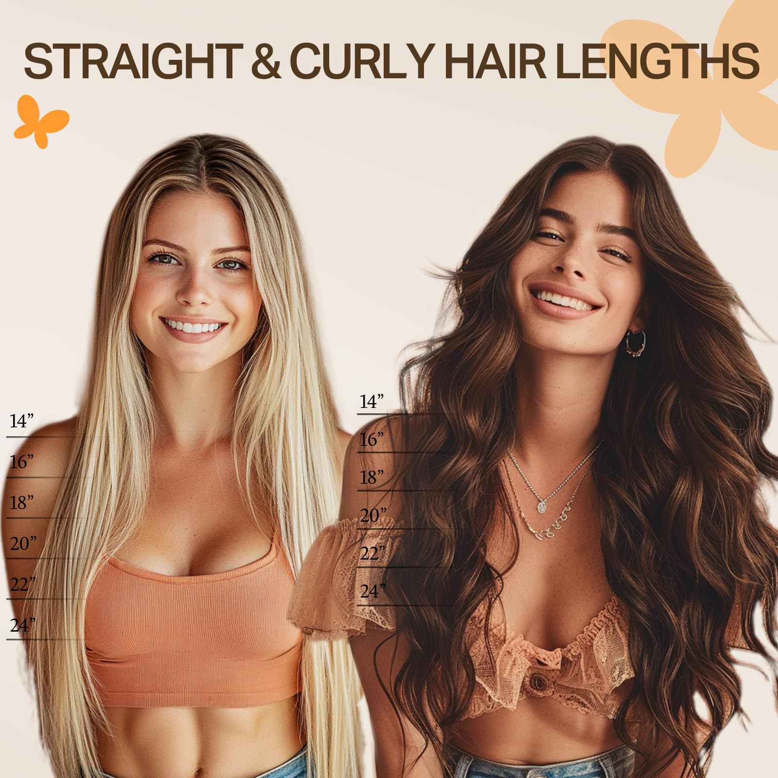 DOORES U Tip Hair Extensions Human Hair, Chocolate Brown to Caramel Blonde 18 Inch 50g/50s, K Tip Extensions