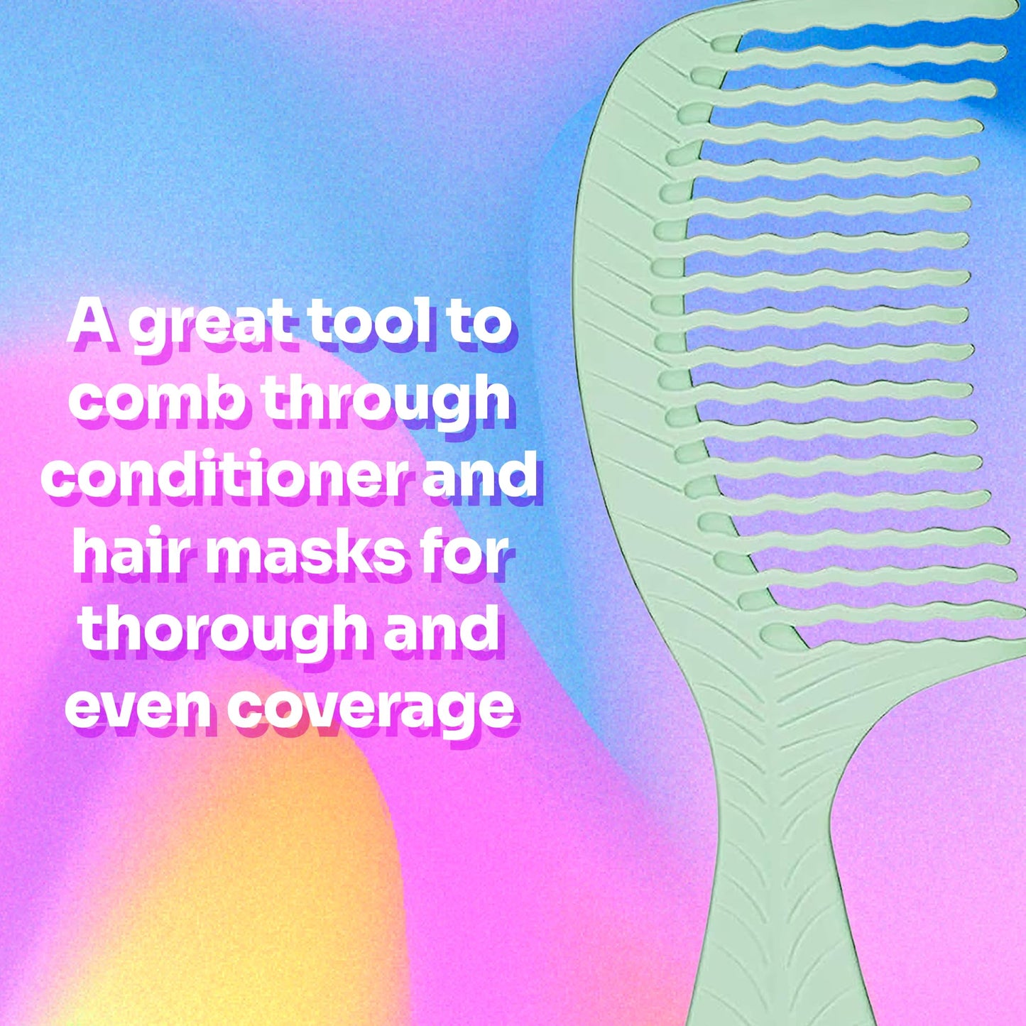 Wet Brush Go Green Tea Tree Oil Infused Treatment Comb - Wide Tooth Hair Detangler with WaveTooth Design that Gently and Glides Through Tangles - No Split Ends and No Damage