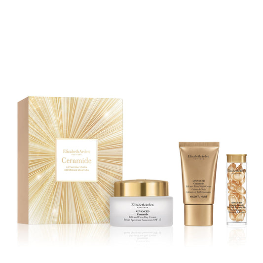 Elizabeth Arden 3 Piece Ceramide Skin Care Set, Lift and Firm Day Cream, Lift and Firm Night Cream, Adavanced Ceramide Capsules