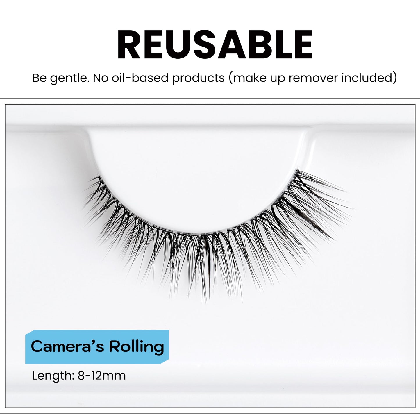 AIRE STUDIO Camera’s Rolling False Eyelashes Natural Look - Natural False Lashes - Soft Thin Clear Band - Natural Lashes