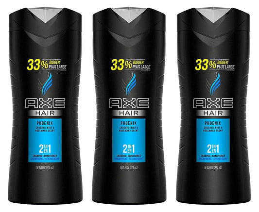 Axe Hair 2 in 1 - Phoenix - Shampoo + Conditioner - Net Wt. 16 FL OZ (473 mL) Per Bottle - Pack of 3 Bottles3
