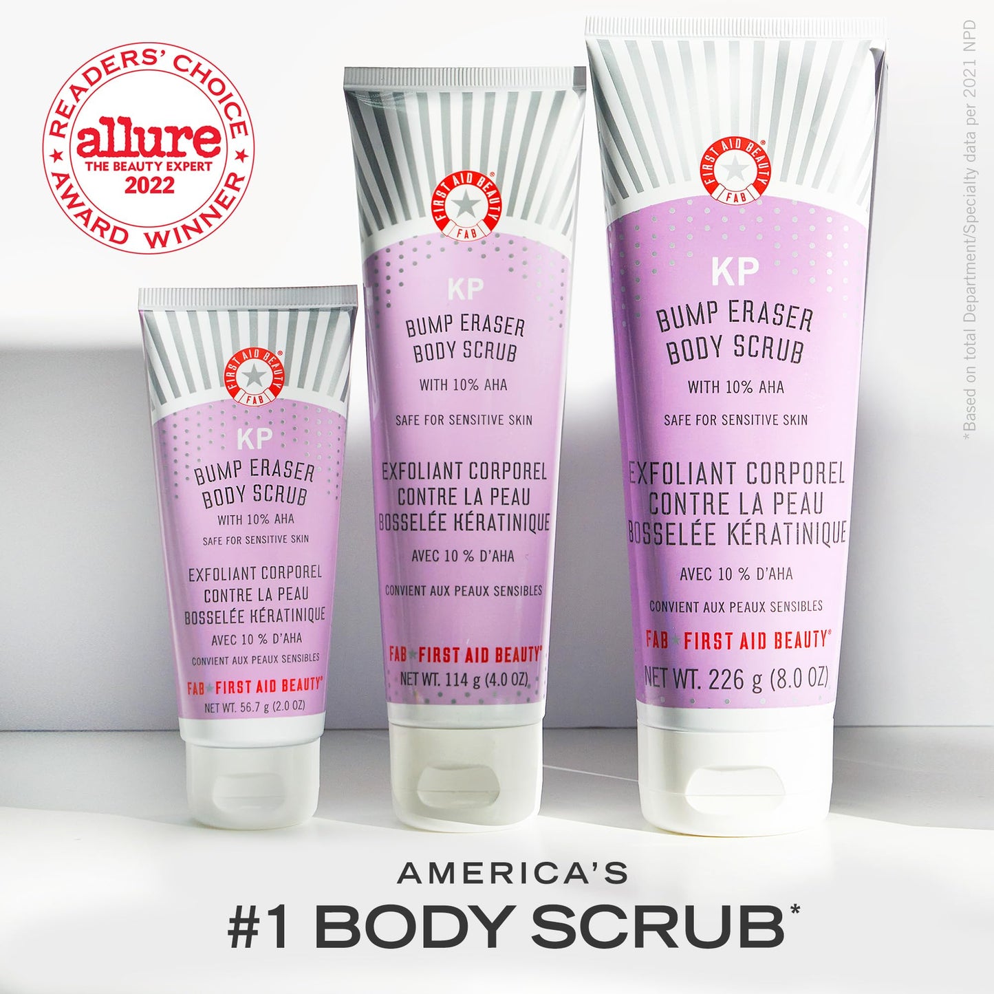 First Aid Beauty KP Bump Eraser Body Scrub Exfoliant for Keratosis Pilaris with 10% AHA 4 oz.