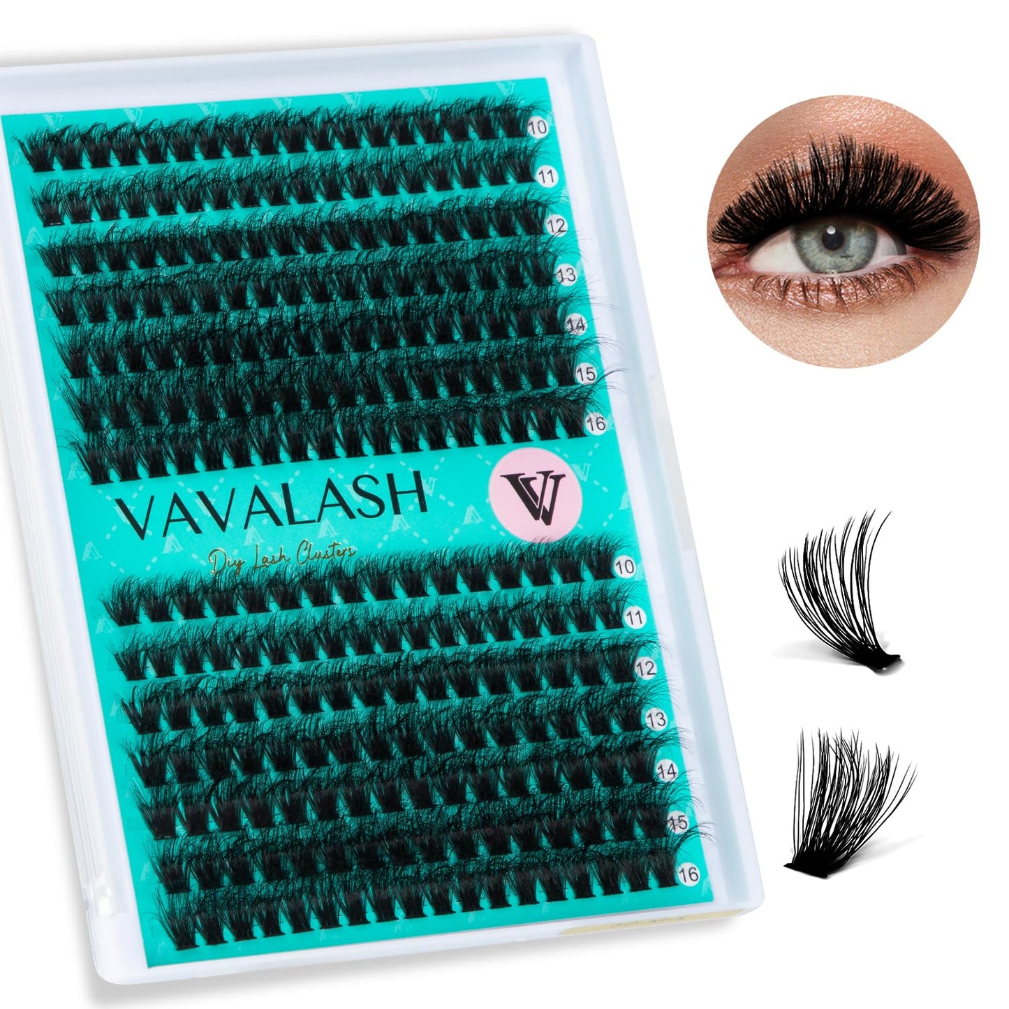 VAVALASH Lash Clusters 60D+80D Wispy Volume Individual Lashes DIY Eyelash Extensions Individual Cluster Lashes Faux Mink False Lashes DIY Lashes at Home (60D+80D,10-16MIX)