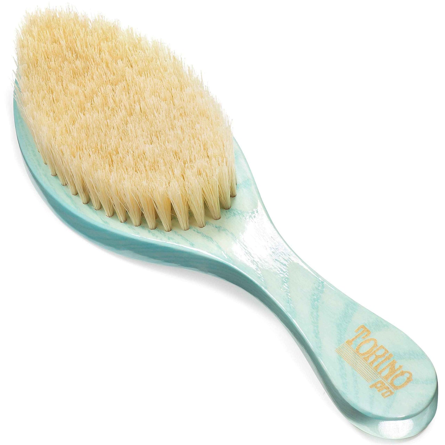 TORINO PRO WAVE BRUSHES BY BRUSH KING Soft Curved Hair Brush #1950 - Extra Long Boar Bristles - 360 Waves, Wavy Hair, Men