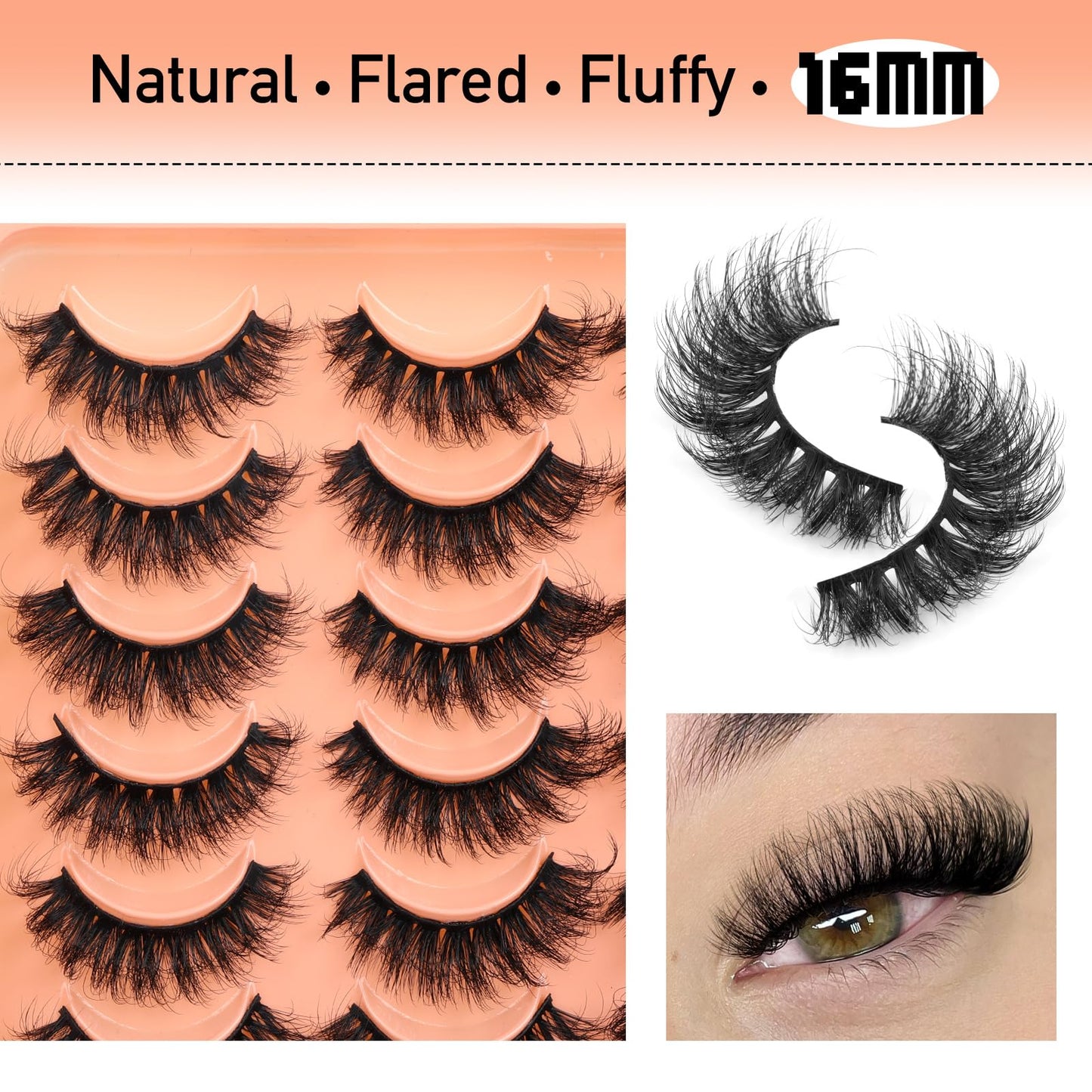 Lashes Mink Fluffy False Eyelashes Wispy Lashes Pack 4 Styles Mixed Faux Mink Eyelashes Volume Strip Fake Eye Lashes 20 Pairs by Yawamica