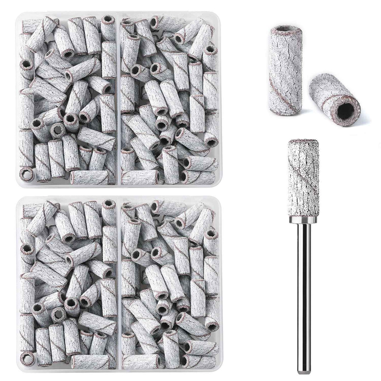 ASWEINA Small Sanding Bands for Nail Drill with 3.1mm Mandrel Bit, 160 Pcs Set Mini Small Sanding Bands Nail File Nail Drill Bits for Acrylic Nails Gel Manicures and Pedicures(180# Zebra)