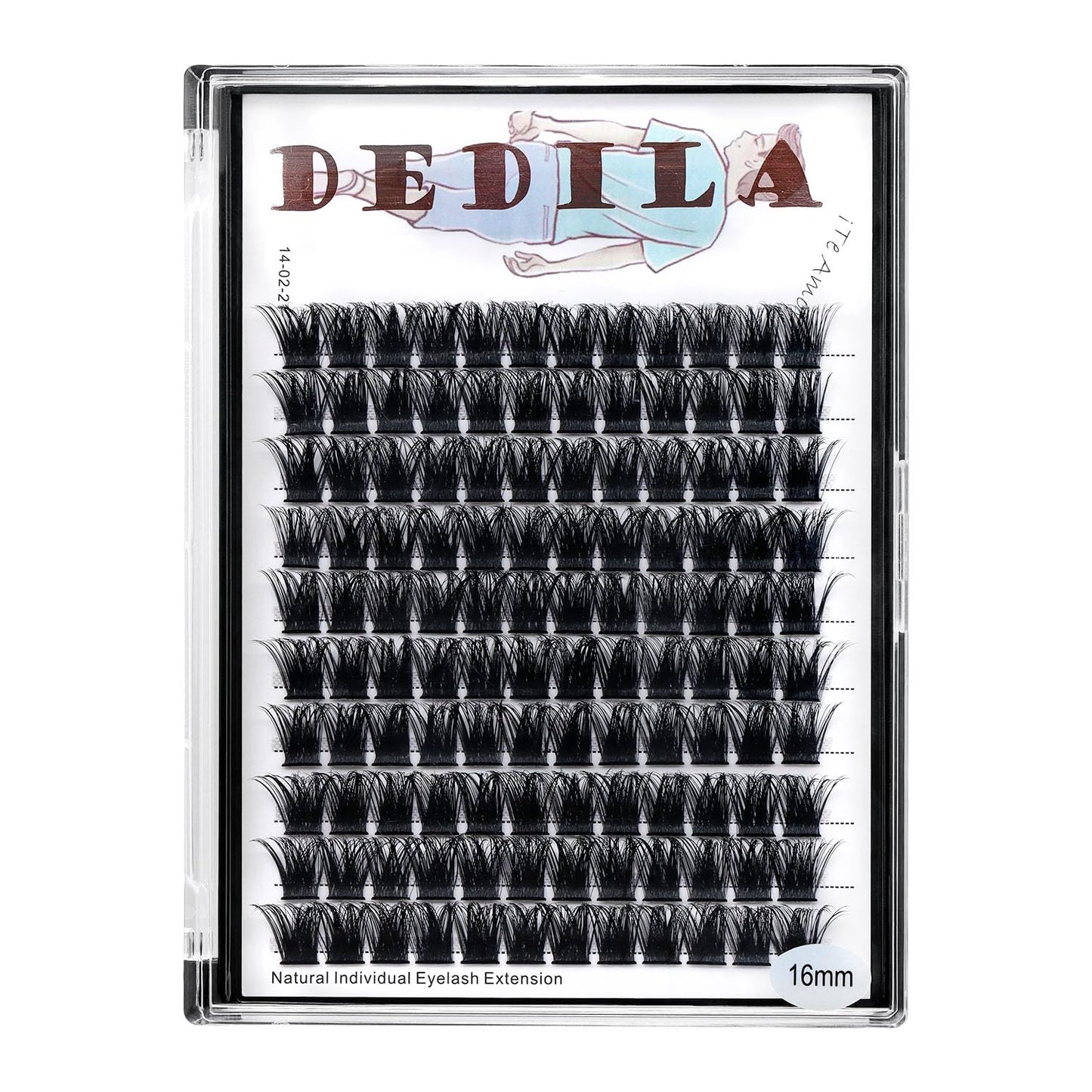 Dedila Large Tray-Grafted Wide Stem Individual False Eyelashes Thick Base 120 Clusters D Curl Natural Long Volume Eye Lashes Extensions Dramatic Look 8-20mm Available (20mm)