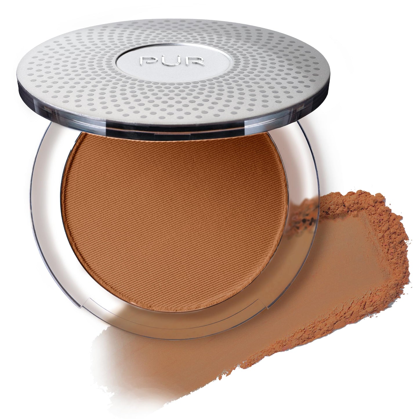 PUR Beauty 4-in-1 Pressed Mineral Makeup Powder Foundation with SPF 15 - Concealer & Finishing Compact Pressed Powder for Face - Buildable Medium to Full Coverage Foundation Powder (Deeper)