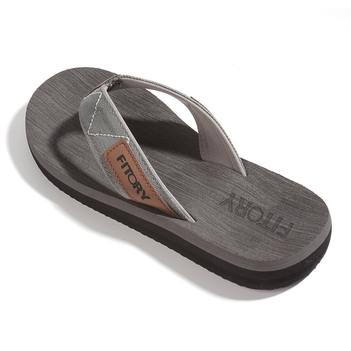 FITORY Men's Flip-Flops, Thongs Sandals Comfort Slippers for Beach Gray Size 6