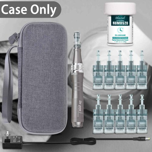 Aenllosi Hard Case Compatible with Professional Microneedling Pen and Replaceable Cartridges,Protective Holder for Electric Wireless Derma Pen(Grey,Case Only)