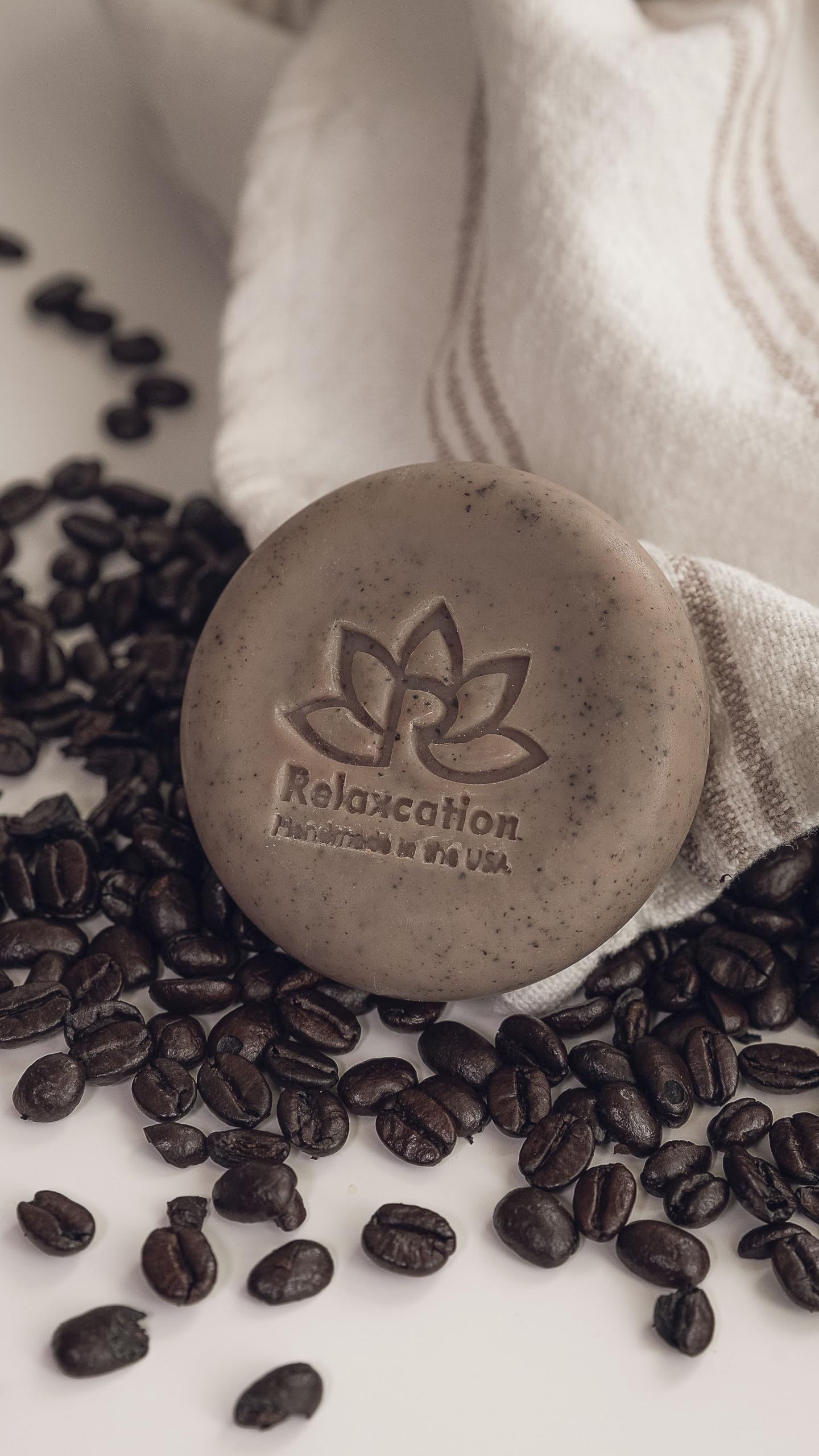 Relaxcation 100% Natural Coffee Scrub Soap Bar with Organic Cocoa Butter and Fresh Ground Coffee - Natural Cold Process Soap Handmade in USA Coffee Scrub | Coffee Latte Aroma Oil