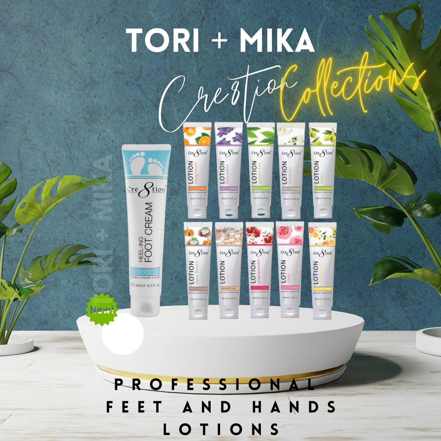 Tori + Mika Creation Lavender Spa Hand & Body Lotion - Non Sticky lotion - Nourishing Skin Lotion Moisturizer Cream From Dryness, Cracked and Flaking - Perfect for Travel Daily Compact Size