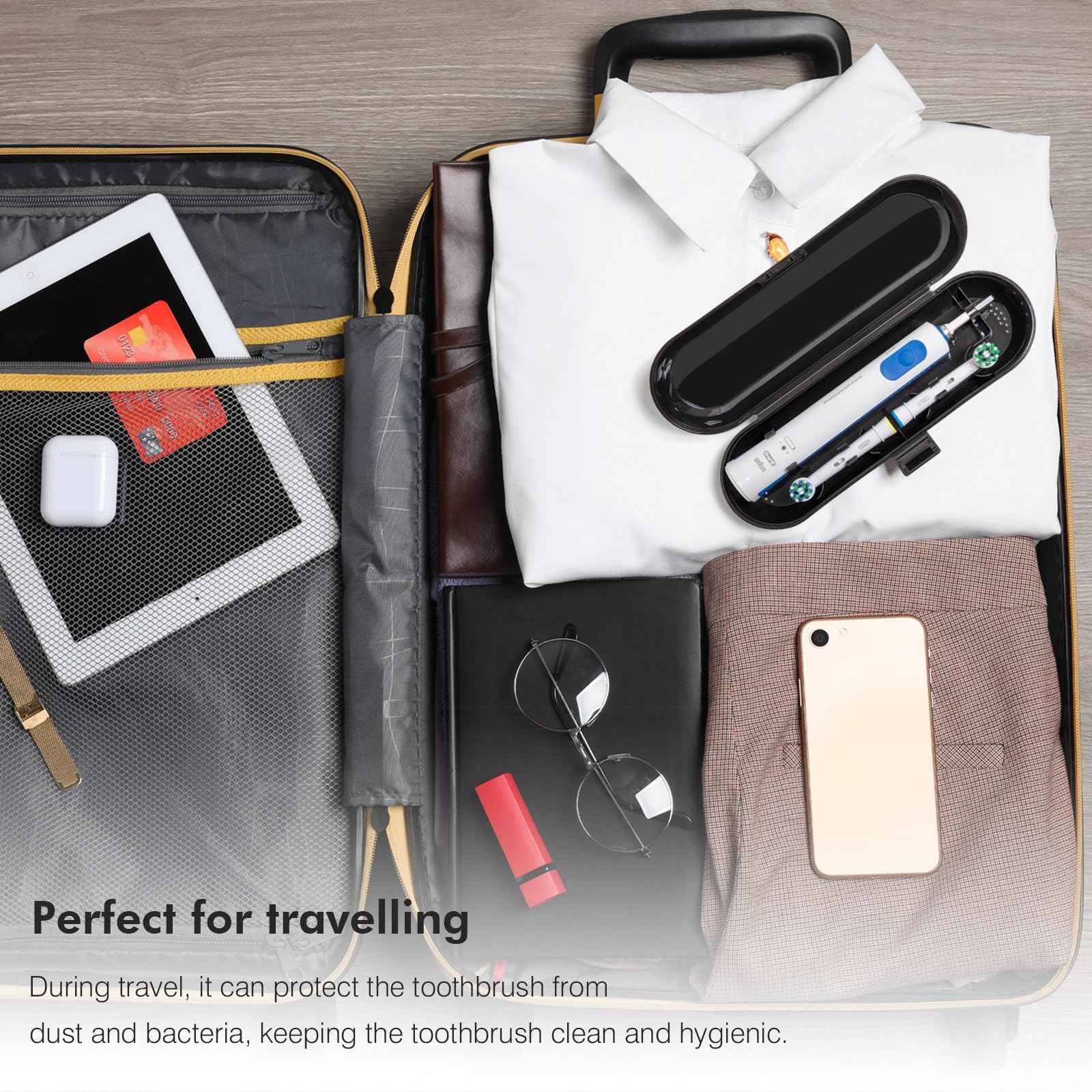 Nincha Electric Toothbrush Travel Case for Oral B & Philips Sonicare,Black