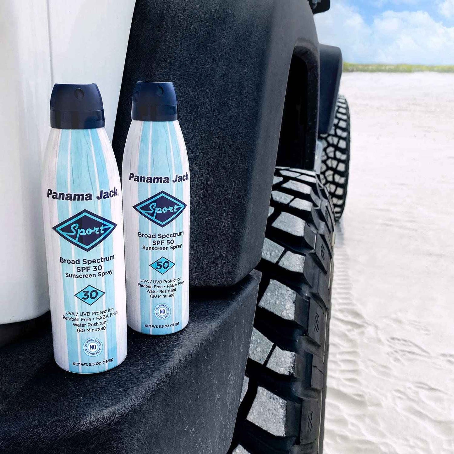 Panama Jack Sport Sunscreen Spray - SPF 50, Broad Spectrum UVA/UVB Protection, PABA, Paraben, Gluten & Cruelty Free, Water Resistant (80 Minutes), 5.5 OZ (Pack of 2)