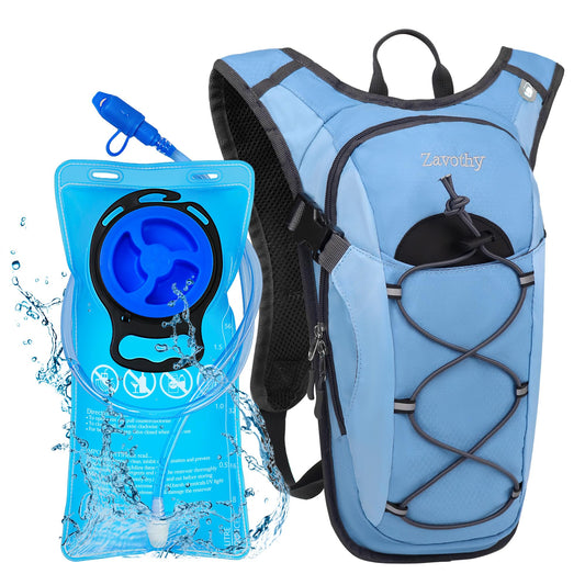 Zavothy Lightweight Hydration Backpack with 2L Water Bladder Water Backpack for Hiking Gear Hydration Pack for Cycling Running Biking Hiking Backpack Blue