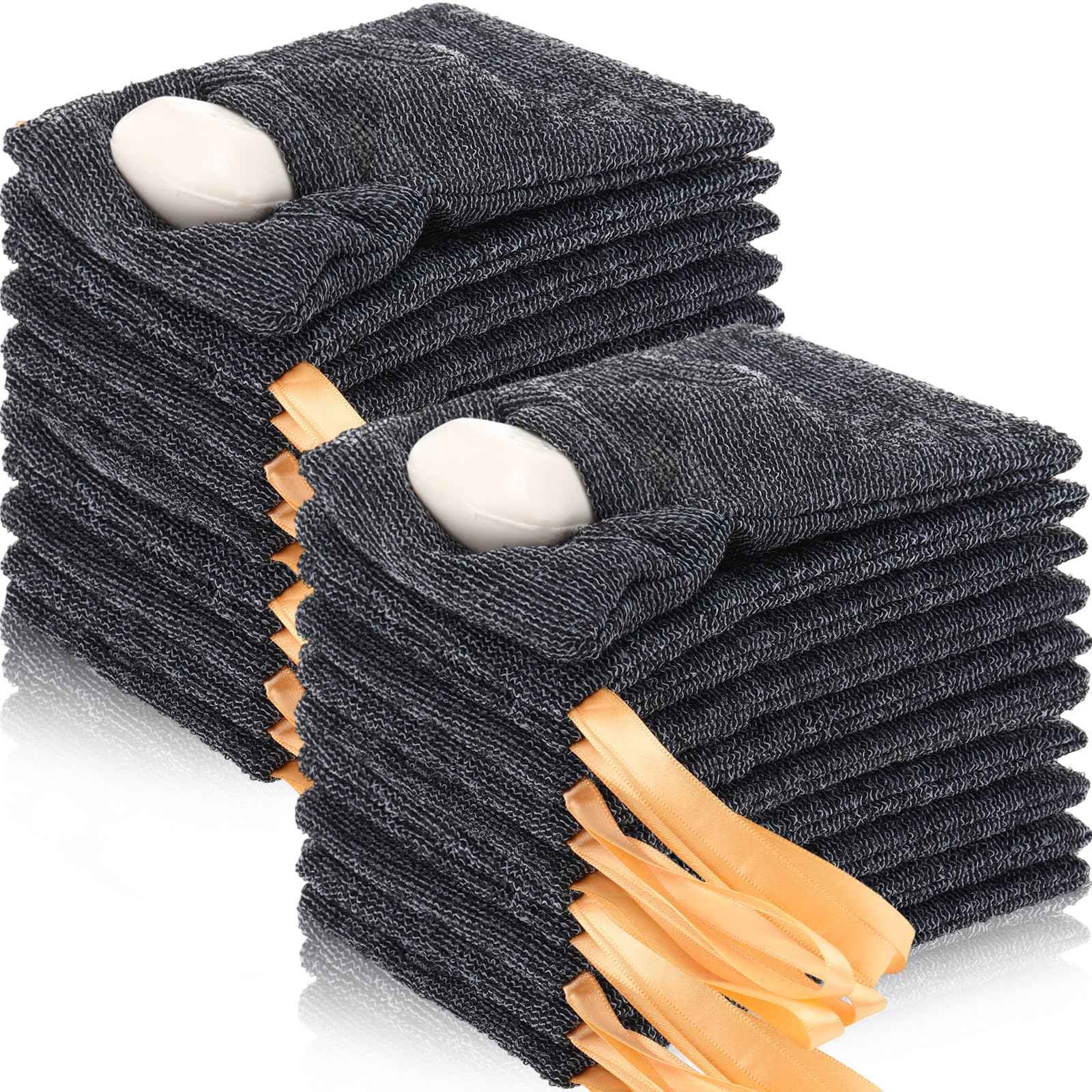 Talltalk 24 Pcs Soap Bar Bag Exfoliating Soap Saver Loofah Pouch for Body Scrubber Shower Sponge Gray Mesh Bar Foam Lather Pouch for Women Men Bath Shower Travel Home