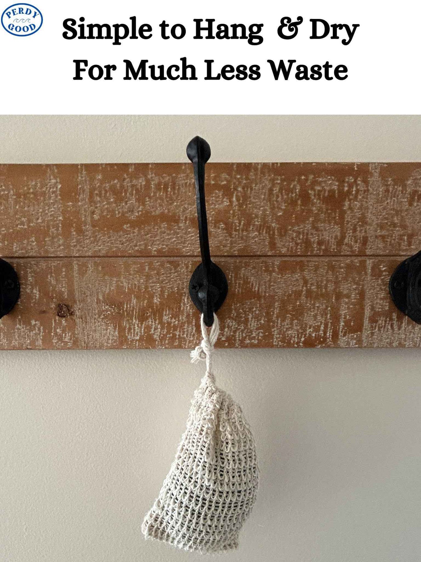 Perdy Good Lightfoot's Pine Soap for Men (3 Bars), 3 Plastic Free Exfoliating Sisal Saver Bags