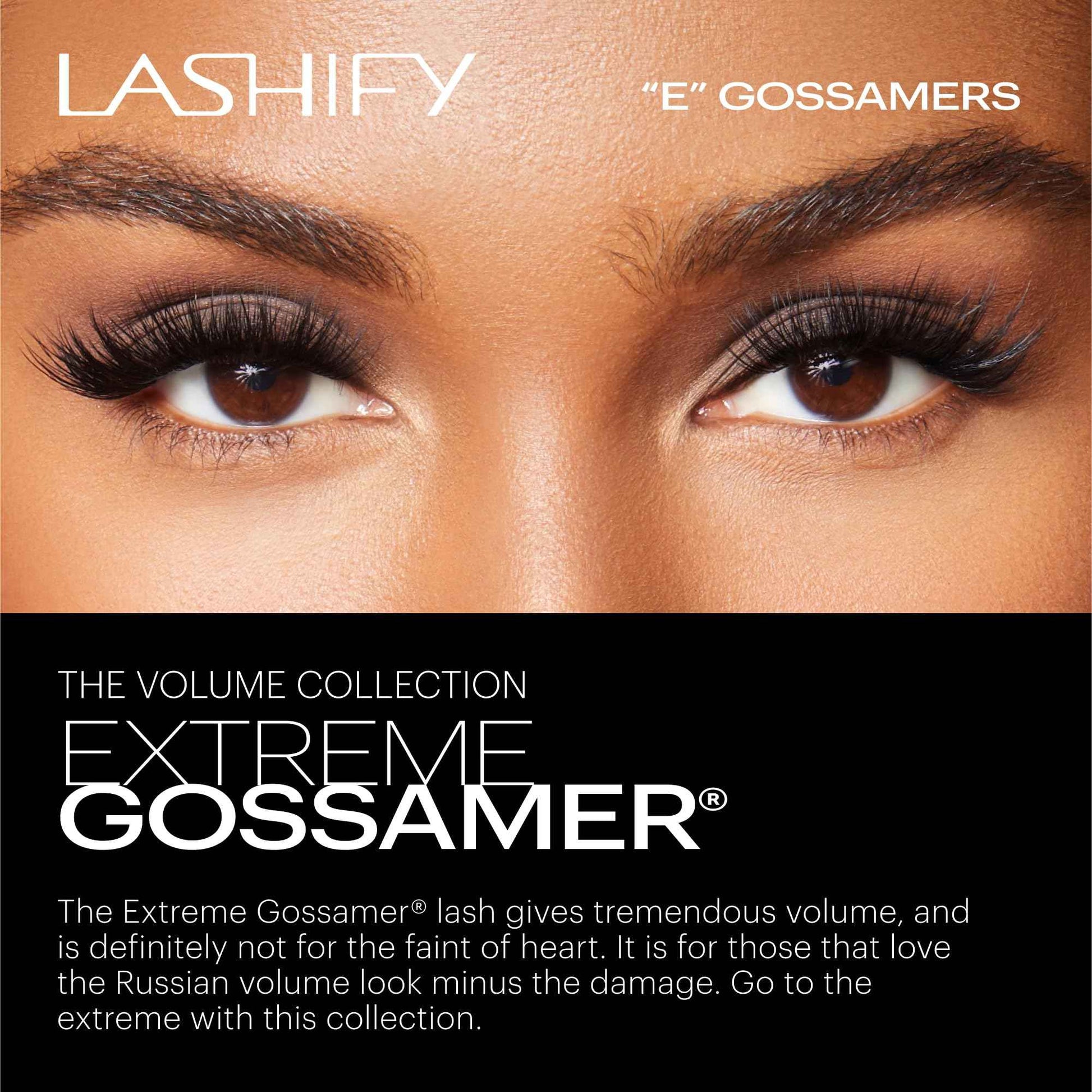 Lashify Extreme 14mm Gossamer DIY Eyelash Extensions Refill, Black, Easy False Lashes To Add Tremendous Volume