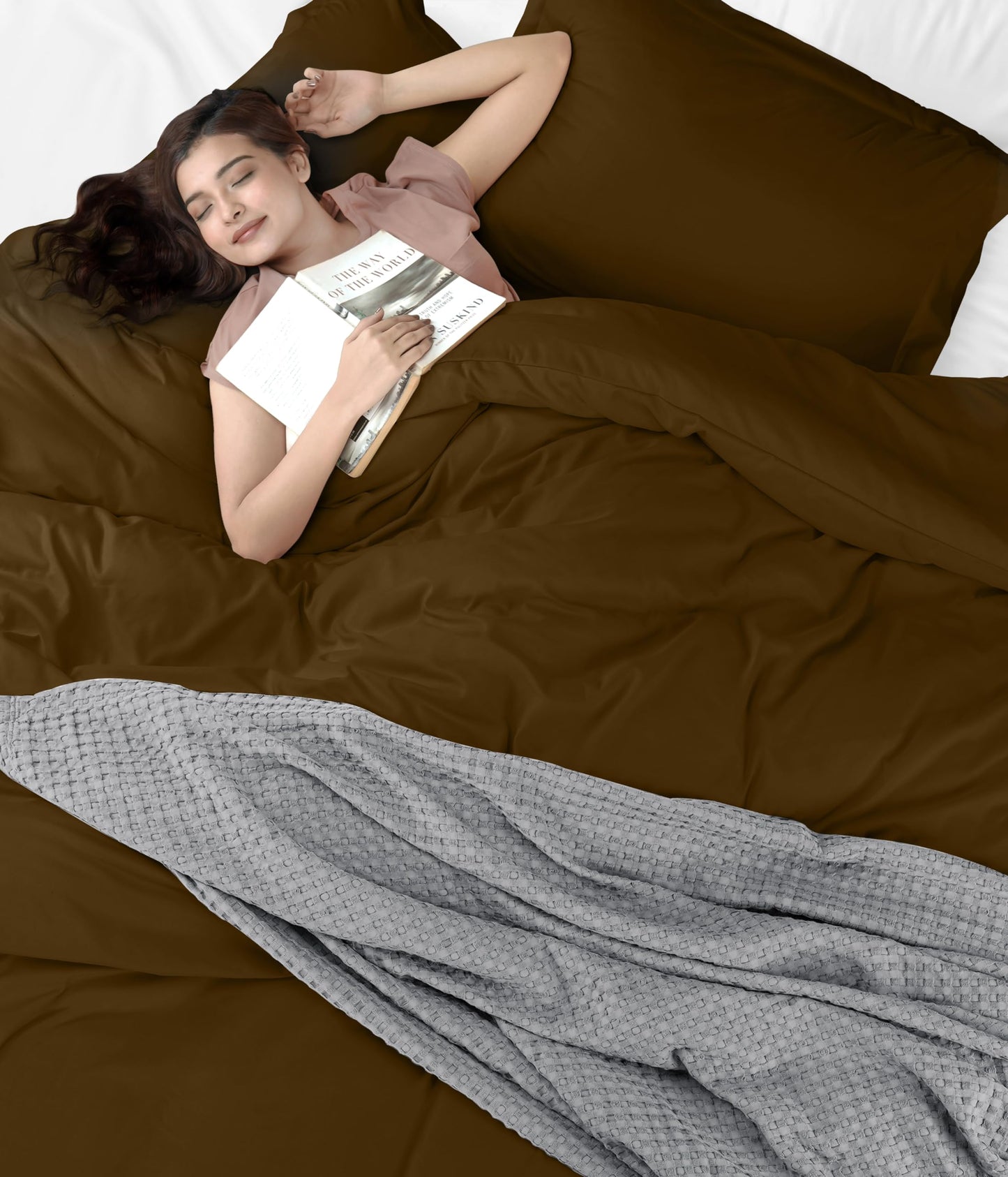 Utopia Bedding Duvet Cover Queen Size - 1 Duvet Cover with 2 Pillow Shams - 3 Piece Bedding Duvet Cover with Zipper Closure - Soft Brushed Microfiber, 90 X 90 Inches (Queen, Mocha)