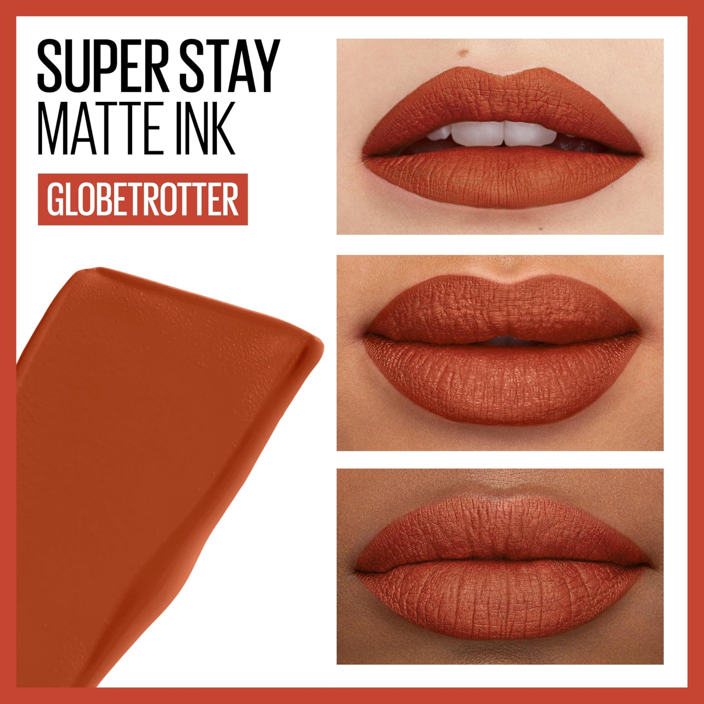 Maybelline Super Stay Matte Ink Liquid Lipstick Makeup, Long Lasting High Impact Color, Up to 16H Wear, Globetrotter, Brown Beige, 1 Count