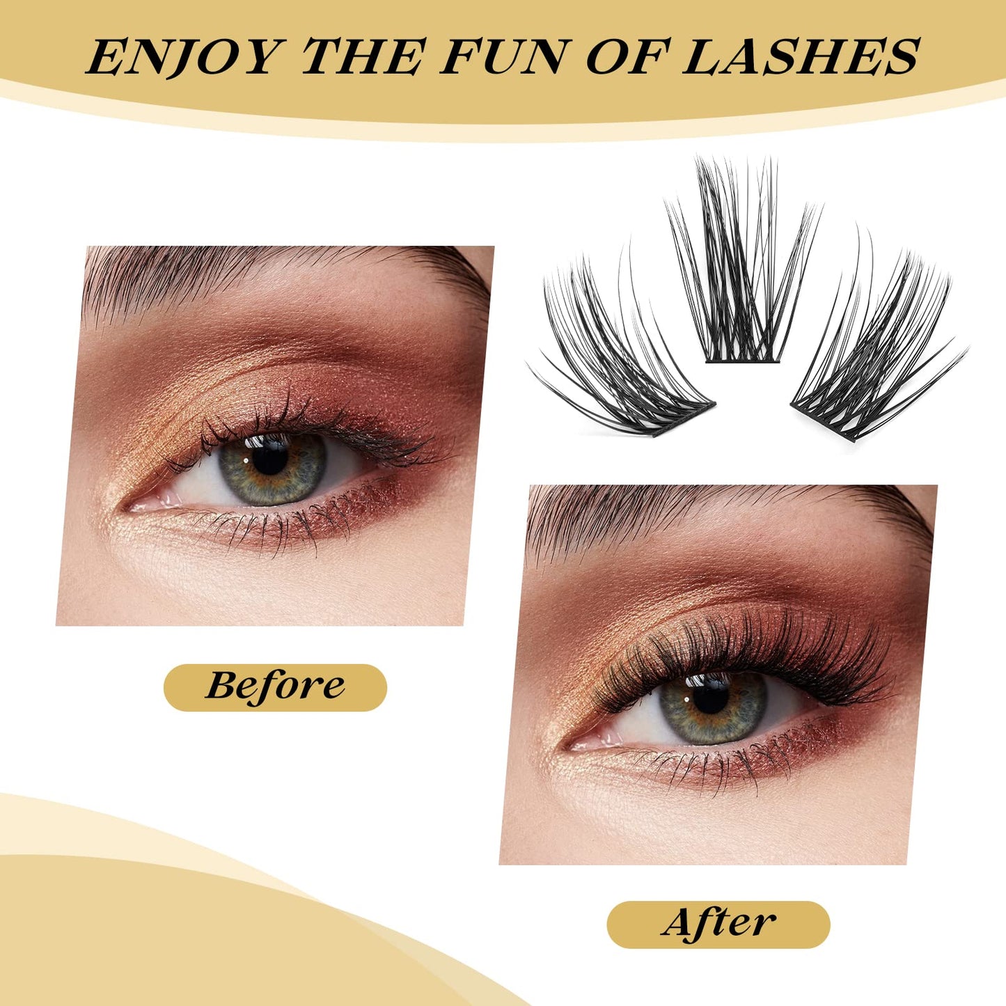 QUEWEL Lash Clusters 480 Pcs Individual Lashes Mix10-18mm Cluster Lashes Practical Soft Comfortable DIY Lash Extensions Lasting Enlarged Eyes (QU27-MIX10-18)