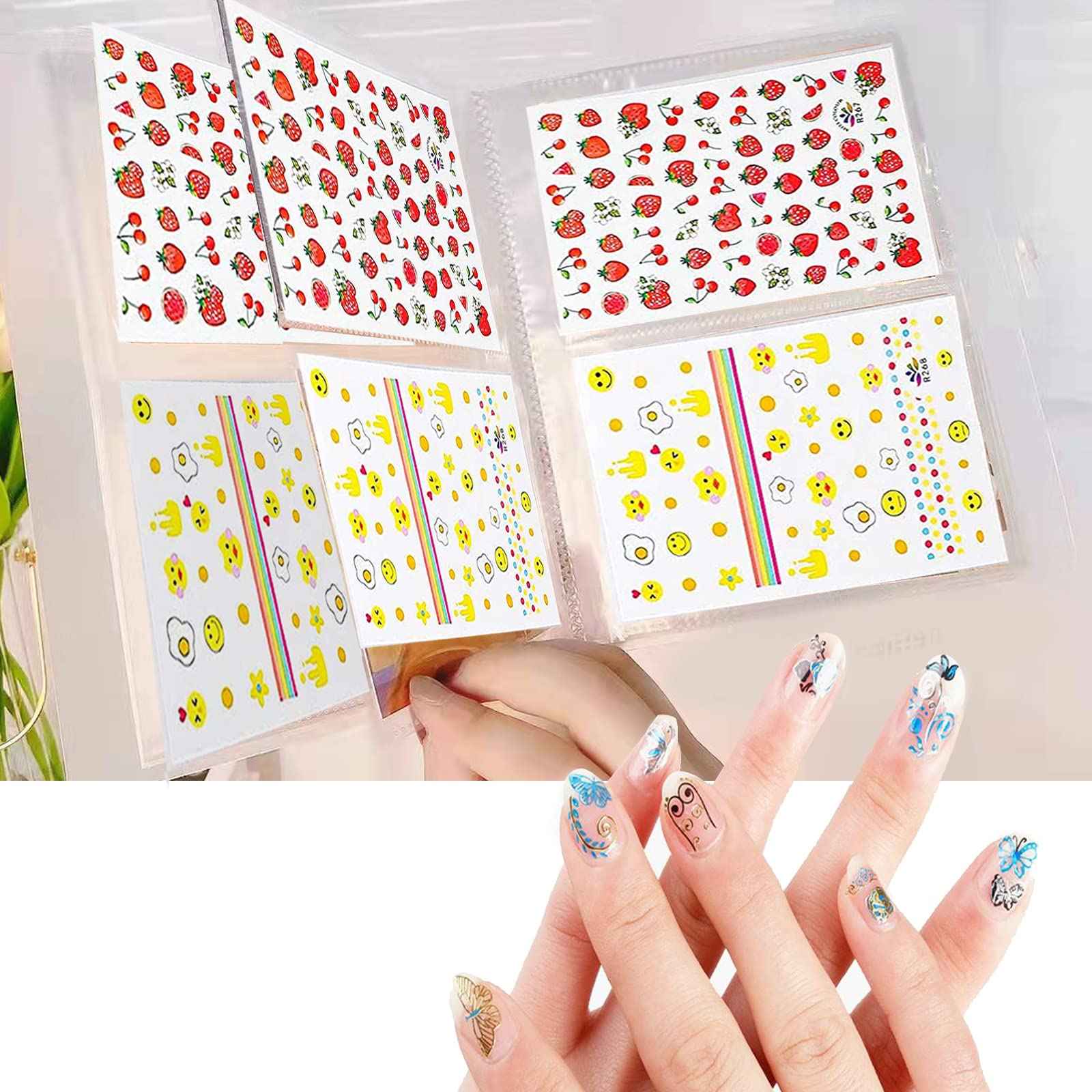 Nail Sticker Album Storage Book 144 Slots Nail Art Decals Stickers Holder Organizer Display Book Collecting Album- No Stickers Included
