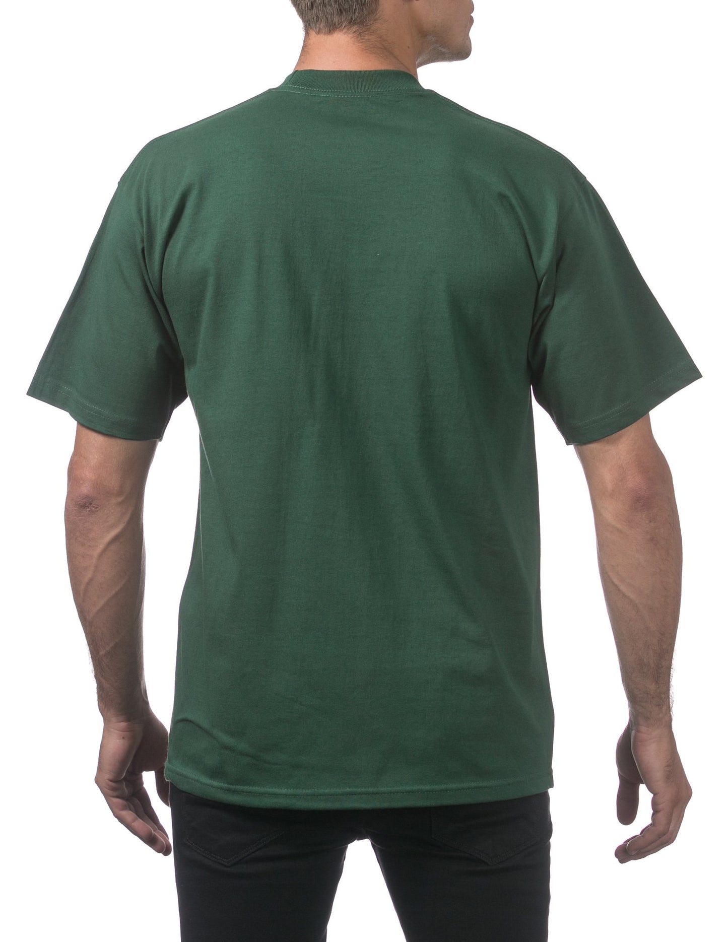 Pro Club Men's Heavyweight Cotton Short Sleeve Crew Neck T-Shirt, Forest Green, Small