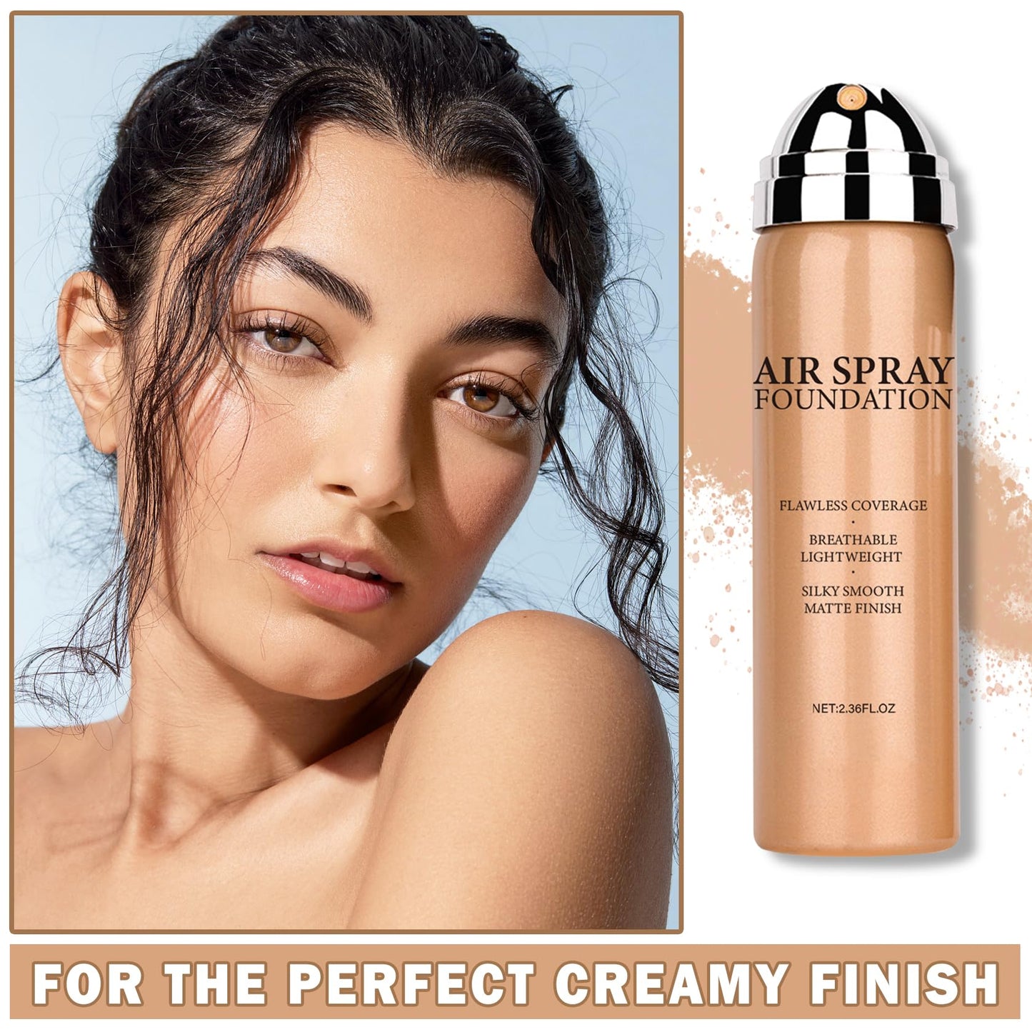 Flawless AirBrush Foundation High Coverage Foundation Smooth Creamy Matte Spray Foundation Makeup Kit For Mature Skin With Natural Nude Finish #Beige