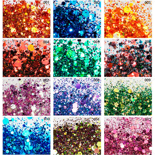 Mesiyun 12 Pots Holographic Nail Art Sequins 3D Laser Chameleon Chunky Nail DIY Sparkly Glitter Flakes for Women Manicure Tips Decorations