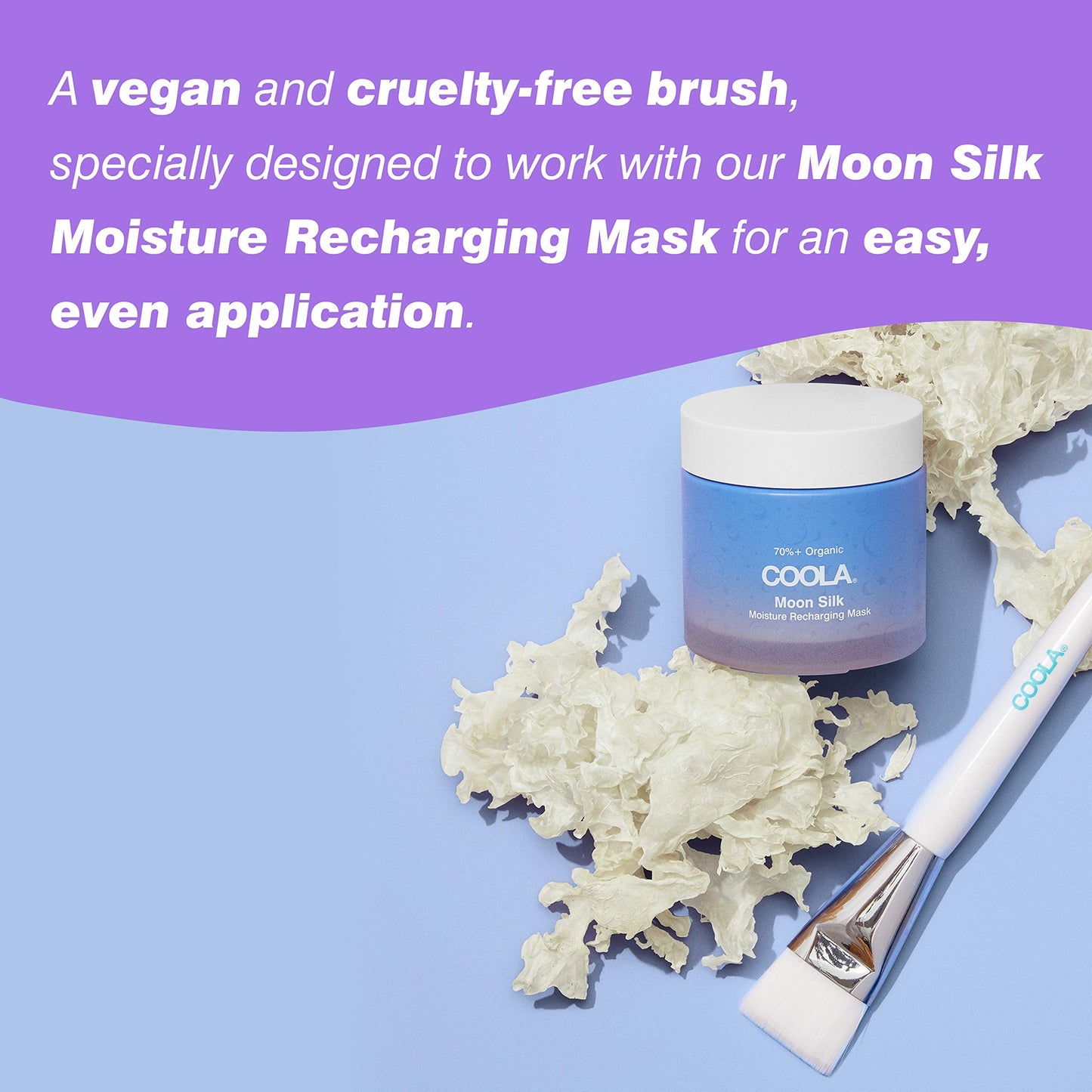 COOLA Moon Silk Face Mask Cleansing Brush for Skin Barrier Protection, Applicator for Moon Silk Face Moisturizer Mask