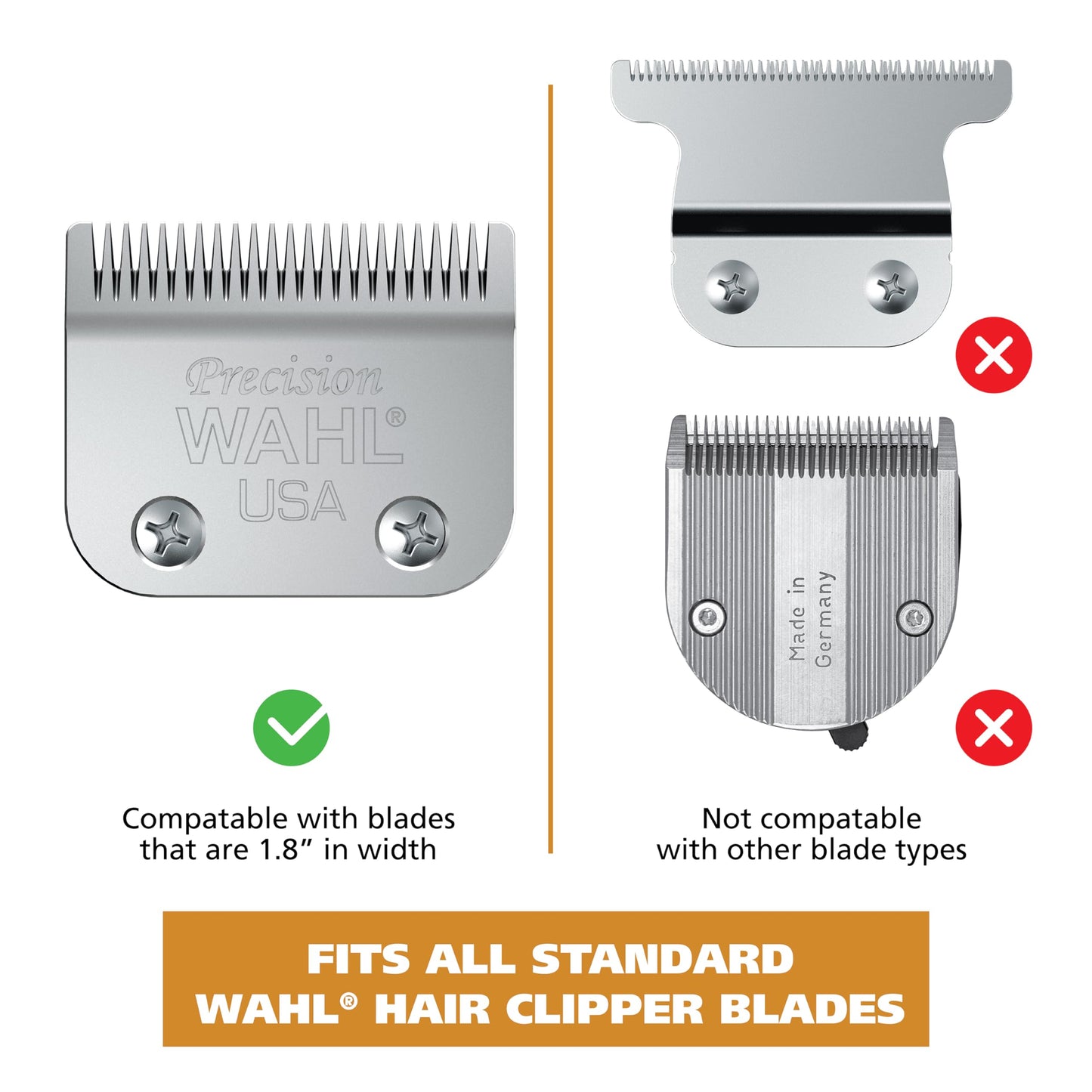 Wahl Hair Clipper Genuine Secure Fit Attachment Guard Set for Long Hair Styles and Fades, 2 Full Size Hair Clipper Guide Combs for Increased Cutting Performance - Model 3025025
