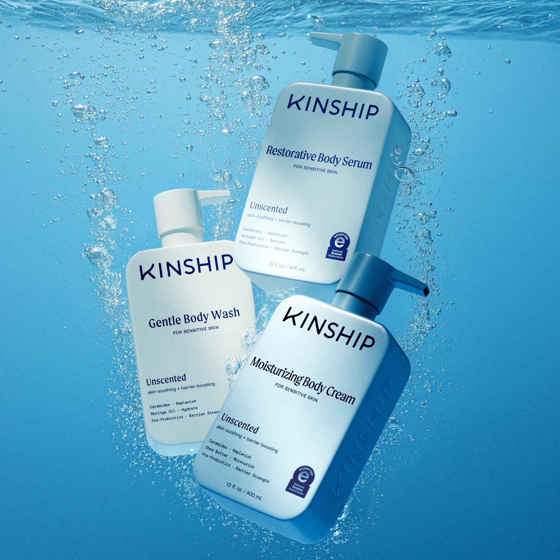 Kinship Restoring Body Serum for Sensitive & Dry Skin | Strengthening Body Cream | Fragrance-Free, Unscented Lotion, 13 oz