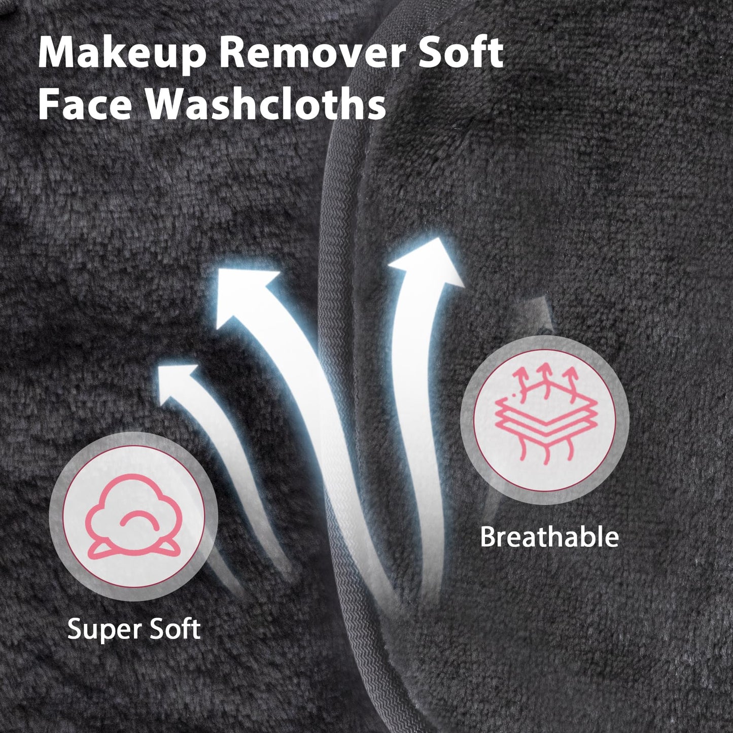 Makeup Remover Cloth, 6" x 6" Make Up Towels Reusable Face Cloth for Washing Face, Makeup Remover Pads Microfiber Face Washcloth with Mesh Bag, Just Water, Eco-friendly, 12 PACK