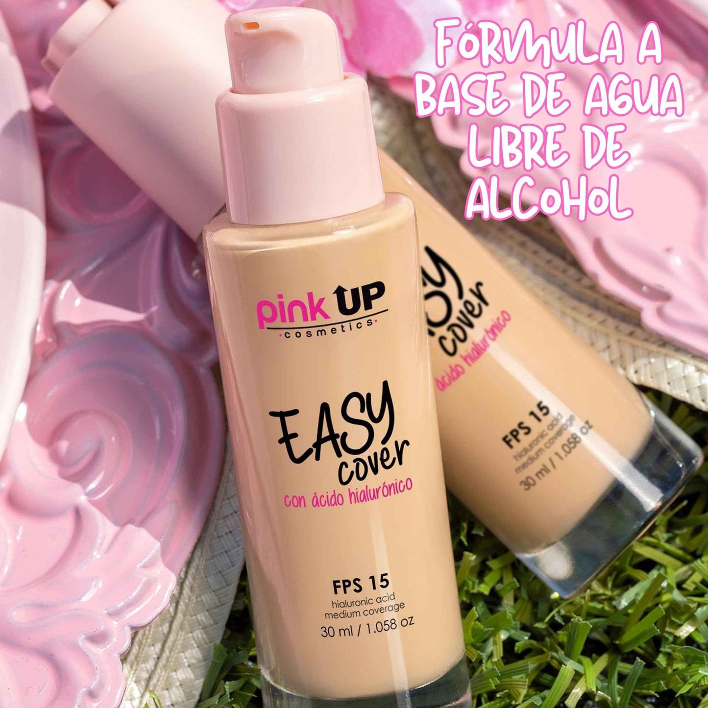 PINK UP Easy Cover Liquid Makeup| Foundation Make Up| Tinted Moizturizer for face| Liquid Make Up| Medium coverage| Water base| Alcohol free| Model PKEC500