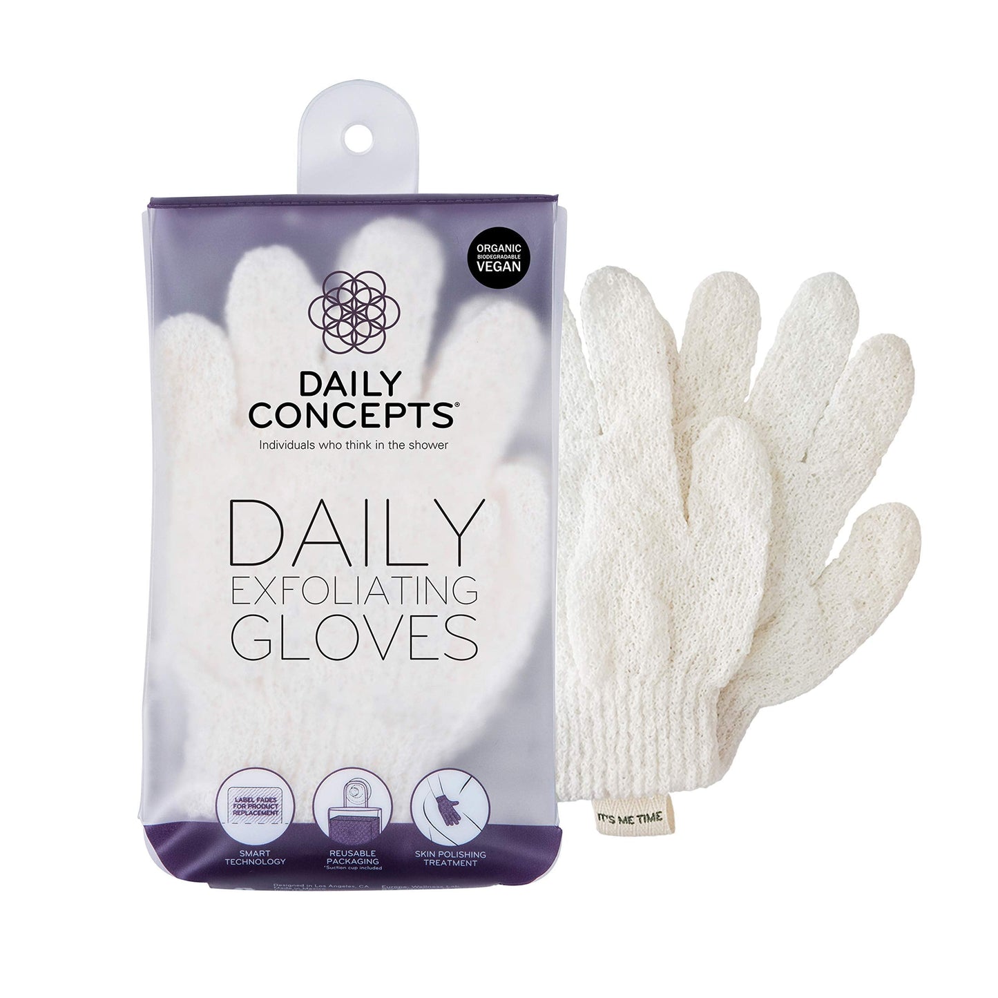 Body Basics by Daily Concepts - Daily Body Scrubber + Daily Stretch Wash Cloth + Daily Exfoliating Gloves