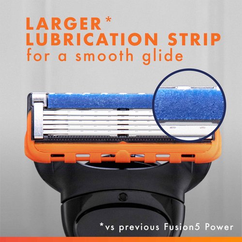 Gillette Fusion5 Power Razor Refills for Men, 6 Razor Cartridges, Larger Lubrication Strip, Precision Trimmer, 5-Blade Razor Blades for Close Shave, Holiday Gifts for Men