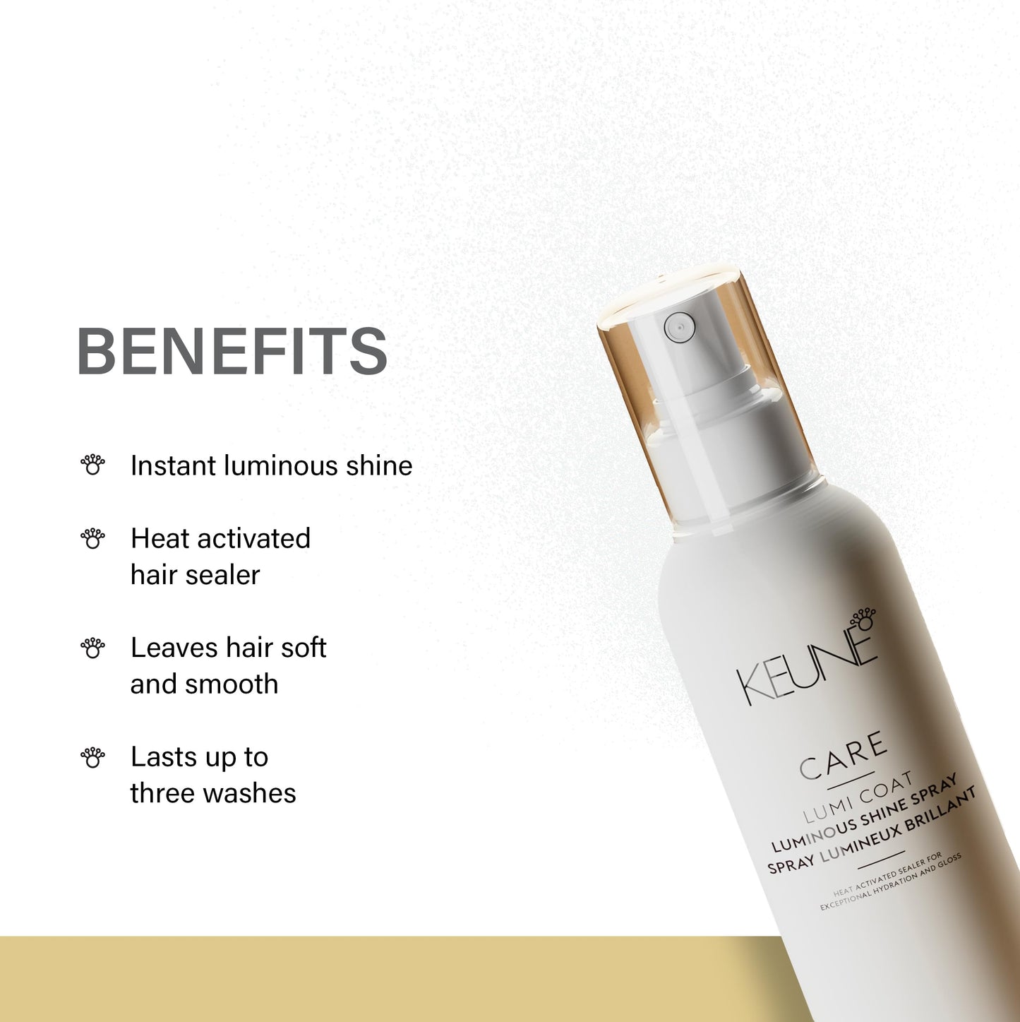 KEUNE Care Lumi Coat Luminous Shine Spray, Heat-Activated & Shine-Boosting Treatment for All Hair Types, 6.8 Fl Oz