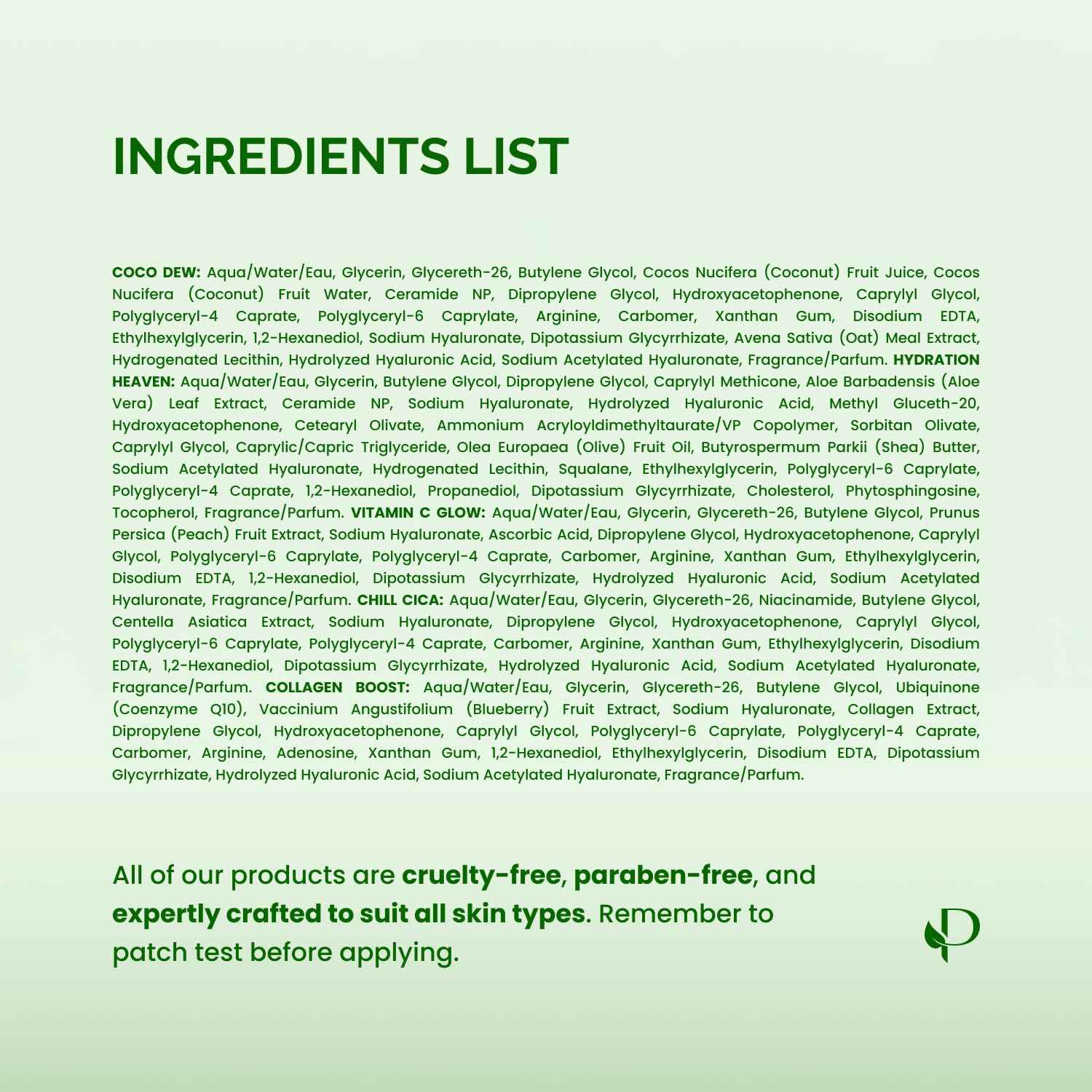 PLANTIFIQUE Superfood Facial Sheet Mask Variety Box 10 Pack – 2x Coconut, Aloe, Vitamin C, Centella & Collagen Face Masks – Hydrating & Glow-Enhancing – For All Skin Types