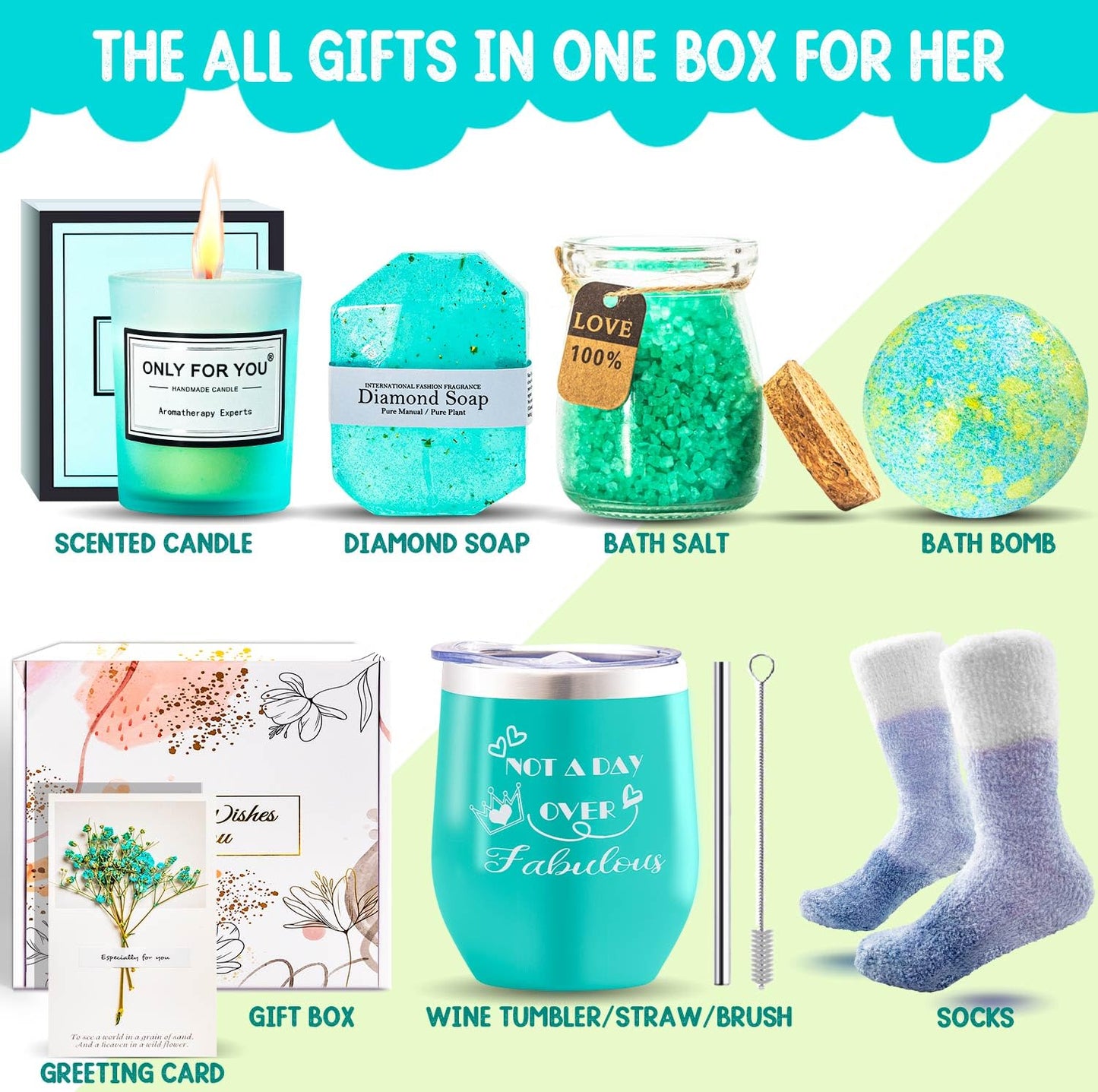 Birthday Gifts for Women-Best Relaxing Spa Gift Box Basket for Wife Mom Sister Girlfriend Daughter Best Friend Mother-Happy Birthday Gifts for Women (Multi-Color)