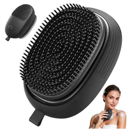 Nacetive Electric Sonic Body Scrubber – Food-Grade Soft Silicone Shower Brush & Loofah Alternative, Gentle Exfoliating & Deep Cleaning, Removes Dry Skin, Boosts Circulation & Revives Skin Glow