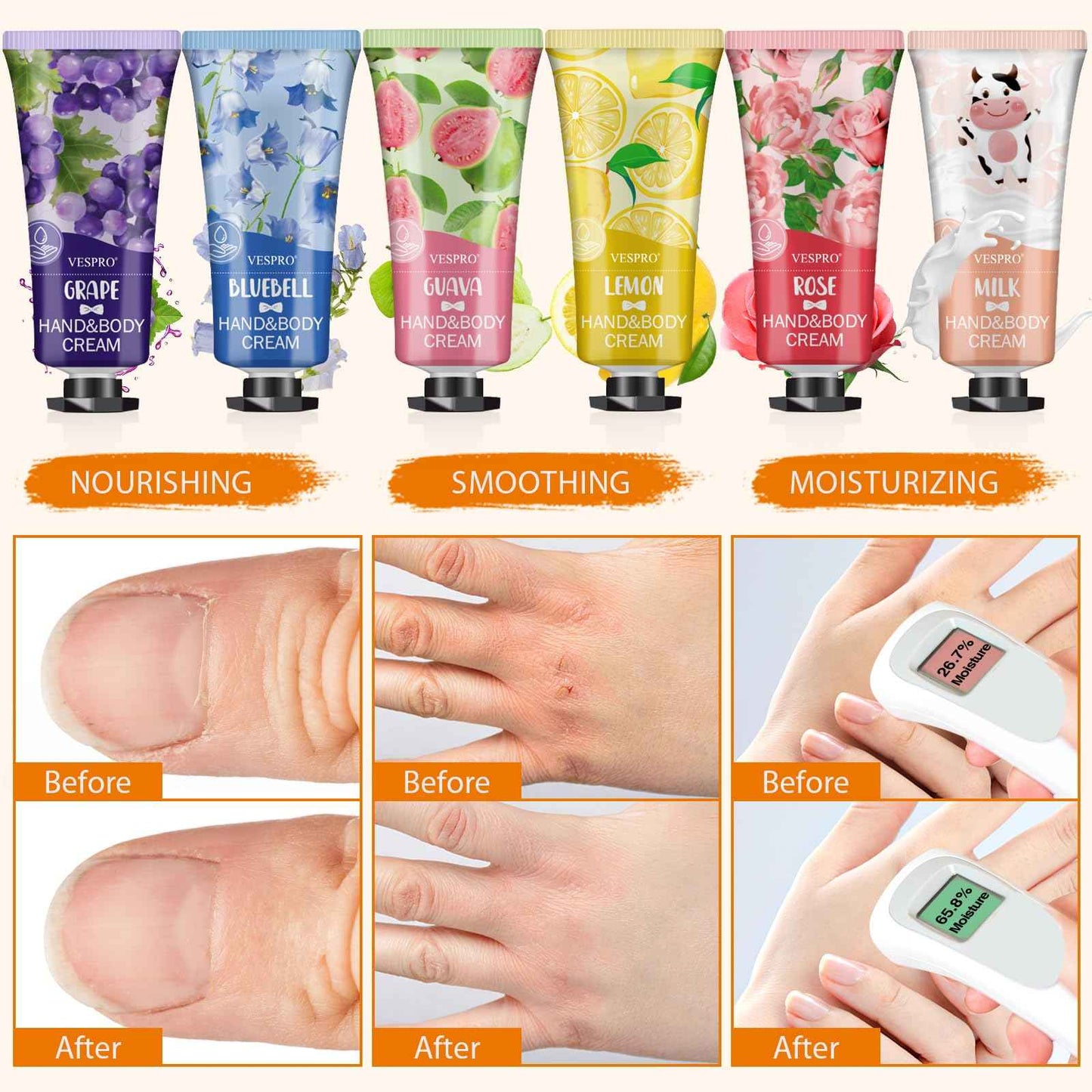 VESPRO 126 Pack Hand Cream Set, Stocking Stuffers for Women, Bulk Hand Lotion Travel Size for Dry Cracked Hands, Mini Hand Lotion for Christmas Gifts, Bridesmaid Gifts, Employee Appreciation Gifts