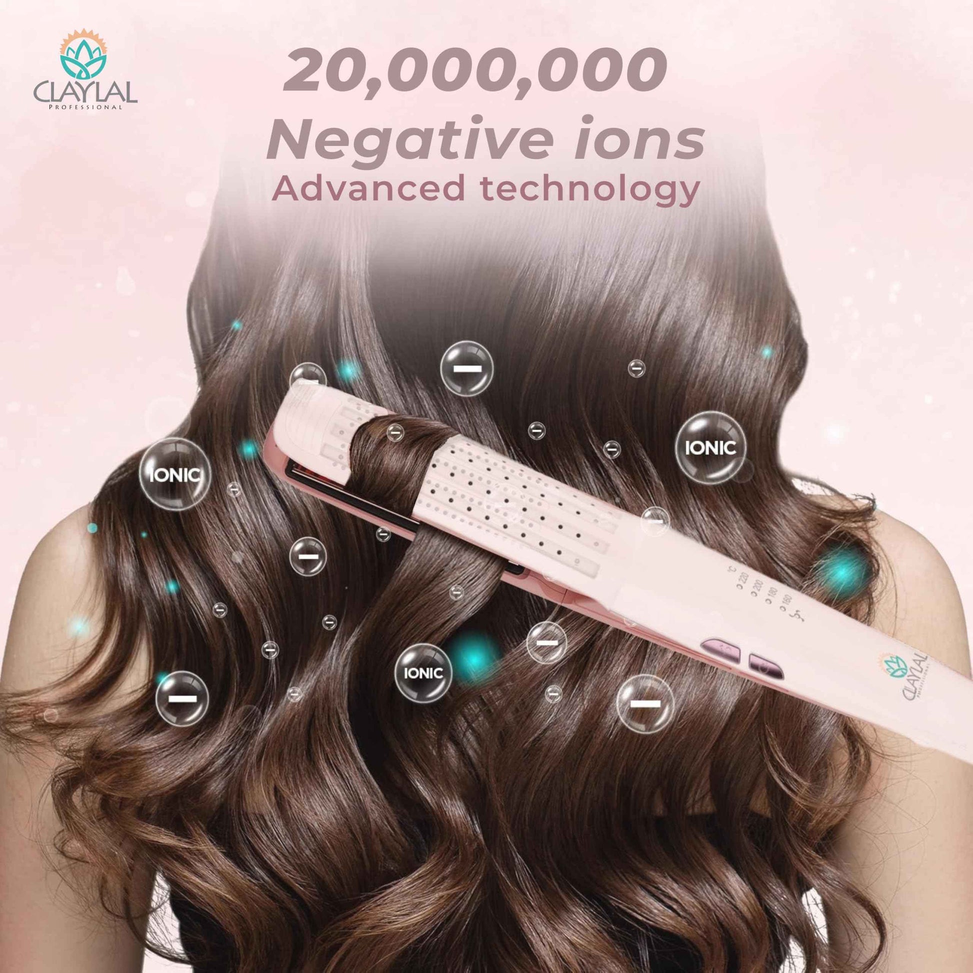 Hair Straightener and Curler 2 in 1 – Claylal Professional Flat Iron Styler with Negative Ions, 430°F Heat, 360° Airflow | Straighten & Curl Hair